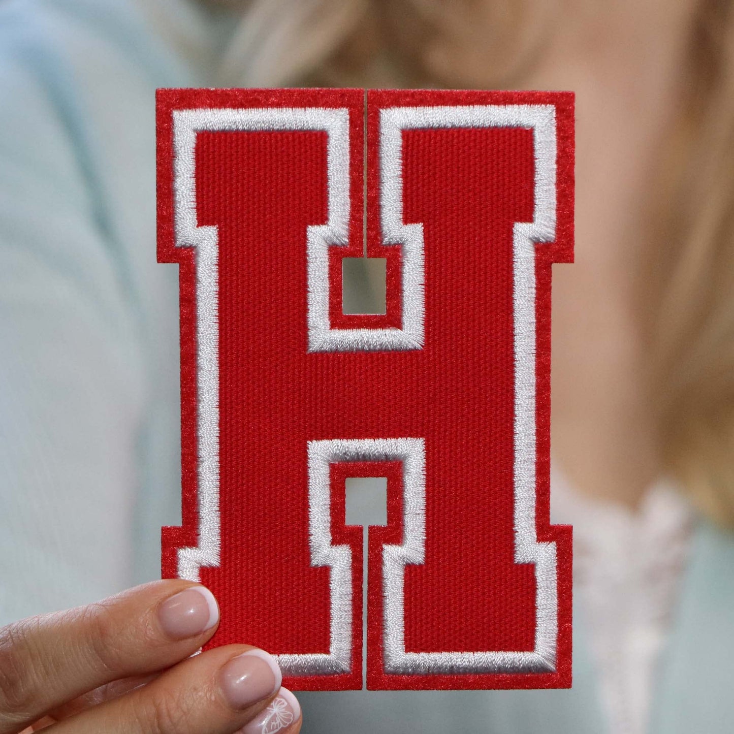 Iron On Letters Patches Premium Quality - Letter for Clothing - Varsity Patch Transfer for Clothes - Embroidered Letters Patches for Jersey Jackets - Sew on Appliques Red BST220