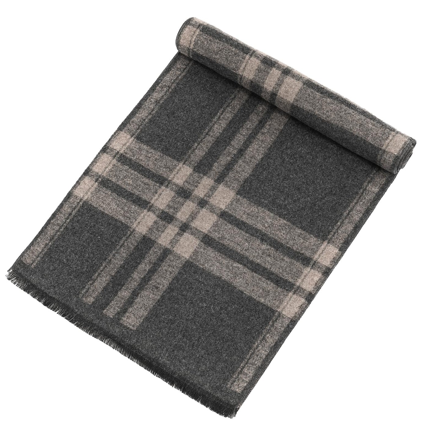 Mens Winter Scarf Cashmere Feel Warm Scarves Long Plaid Tassel Scarf for Men WN420