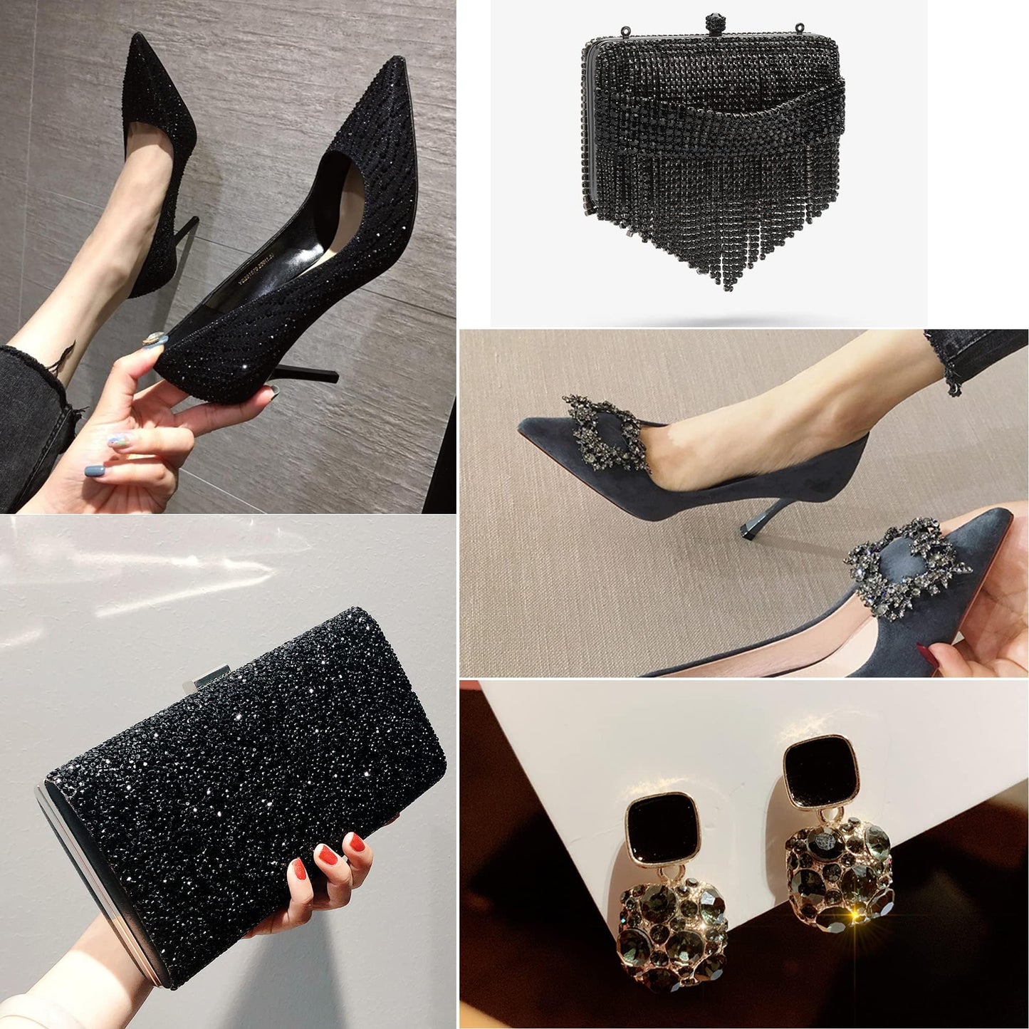 Black Shine Glass Rhinestones Crystal Flatback Gemstones for Crafts Nails Makeup Bags and Shoes Decoration.(SS20/1440pcs) BST202