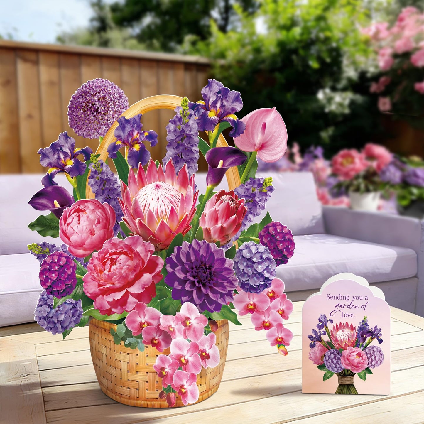Pop Up Greeting Cards, Dahlia Paper Flower Bouquets | Birthday,Mother's Day, Thank You, Get Well, Anniversary,Include Note Card & Envelope WN420