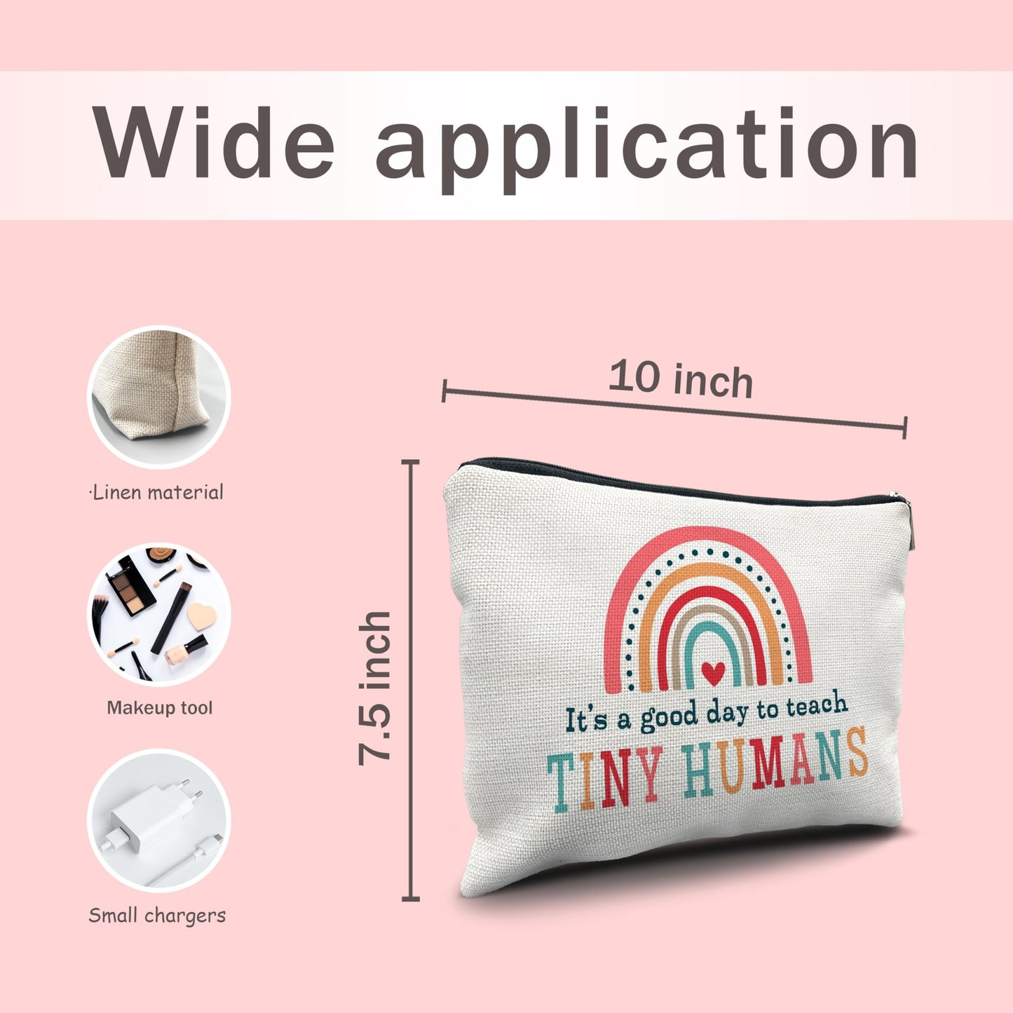 Nogrit Teacher Accessories Survival Kit Makeup Cosmetic Bag,Groovy It's Me Hi I'm the Teacher Makeup Travel Toiletry Bag,Back to School Thank You Gifts for Best Teachers Gifts BST220