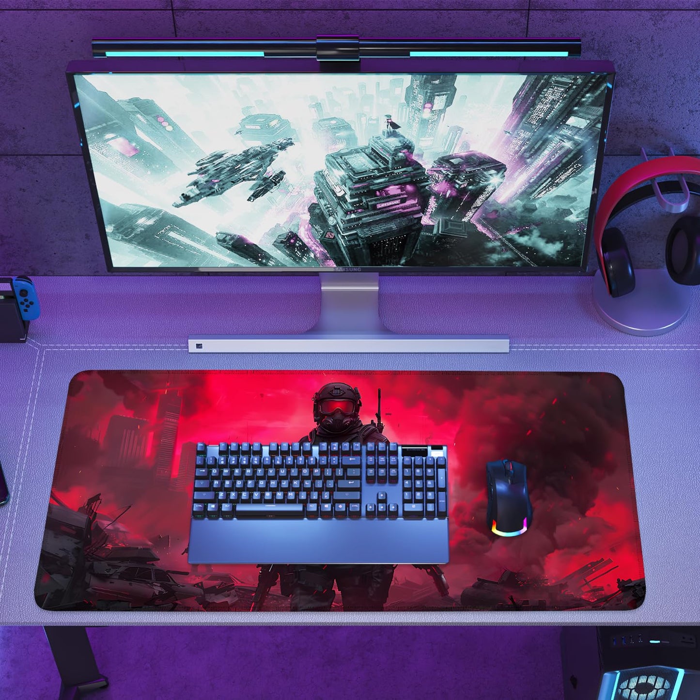 Mouse Pad Gaming Mousepad 31.5 x 11.8in Large Mouse Pad for Keyboard and Mouse with Anti-Slip Rubber Base, Keyboard Pad XL Mouse Mat for Home and Office,Snowy Forest WN420