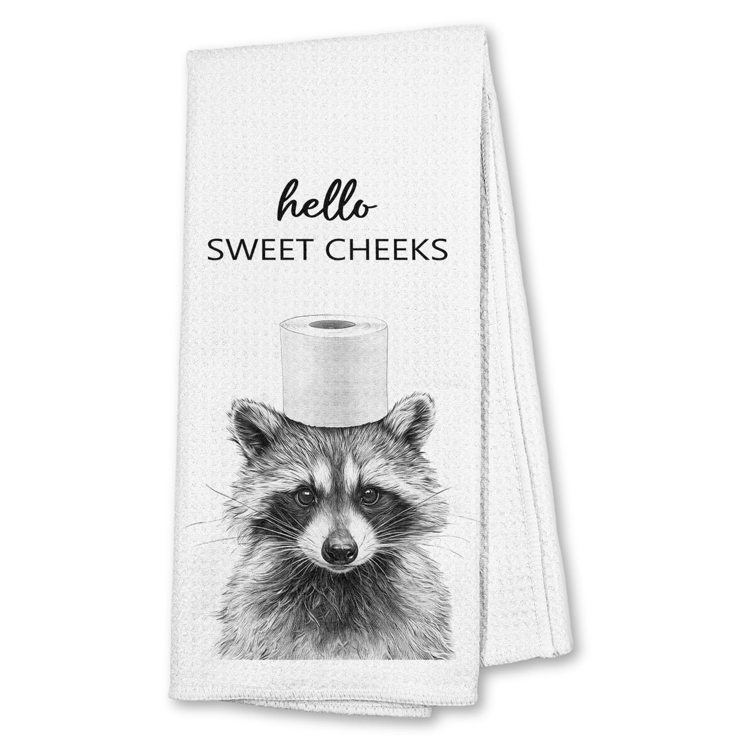 Funny Bear Bathroom Hand Towels Set of 2, Hello Sweet Bear Bathroom Decor, Funny Wild Animal Hand Towels for Washroom Restroom Decor, 16x24 Inch BST326L