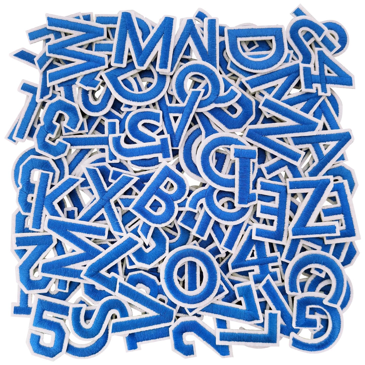 72Pcs Iron on Number and Letter Patches, Numbers 0-9, Letters A-Z Embroidered Applique Patches for Clothes, Skirts, Hats, Socks - Black BST220