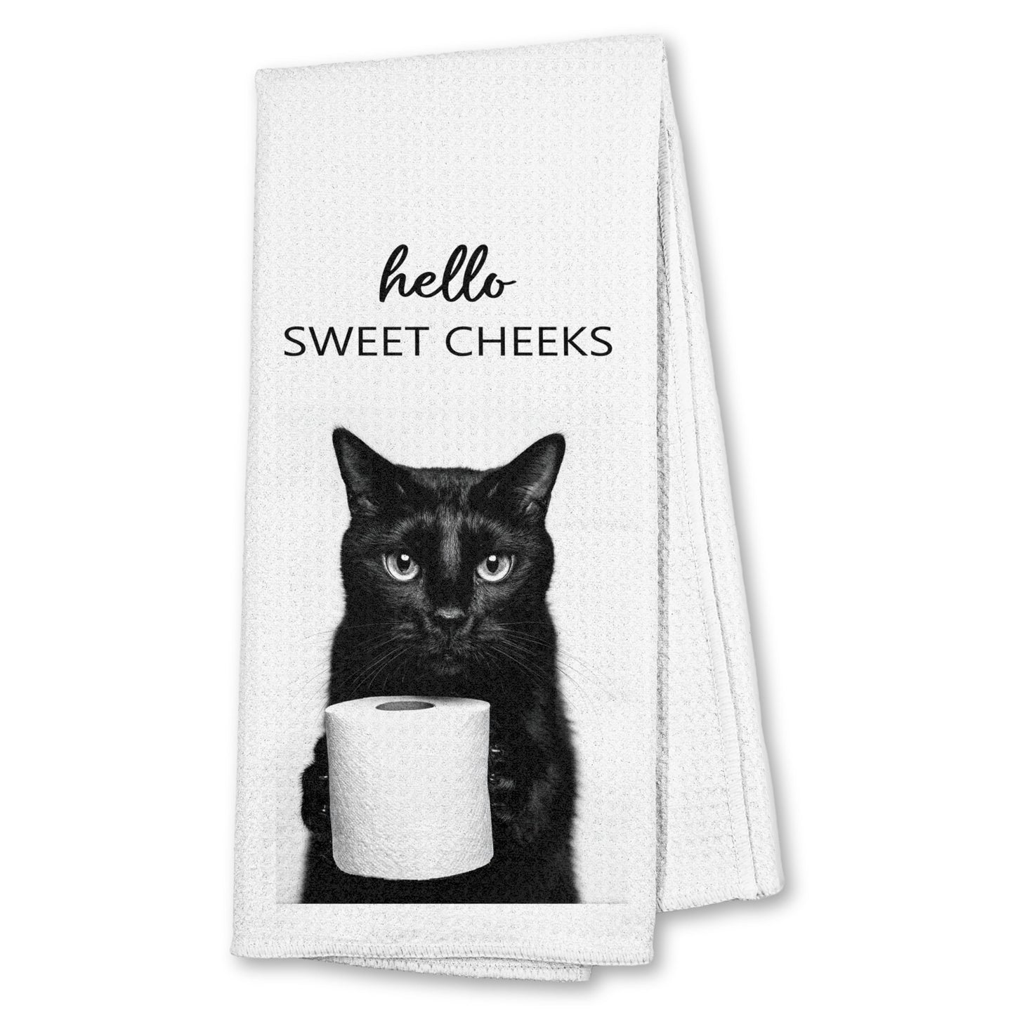 Funny Bear Bathroom Hand Towels Set of 2, Hello Sweet Bear Bathroom Decor, Funny Wild Animal Hand Towels for Washroom Restroom Decor, 16x24 Inch BST326L