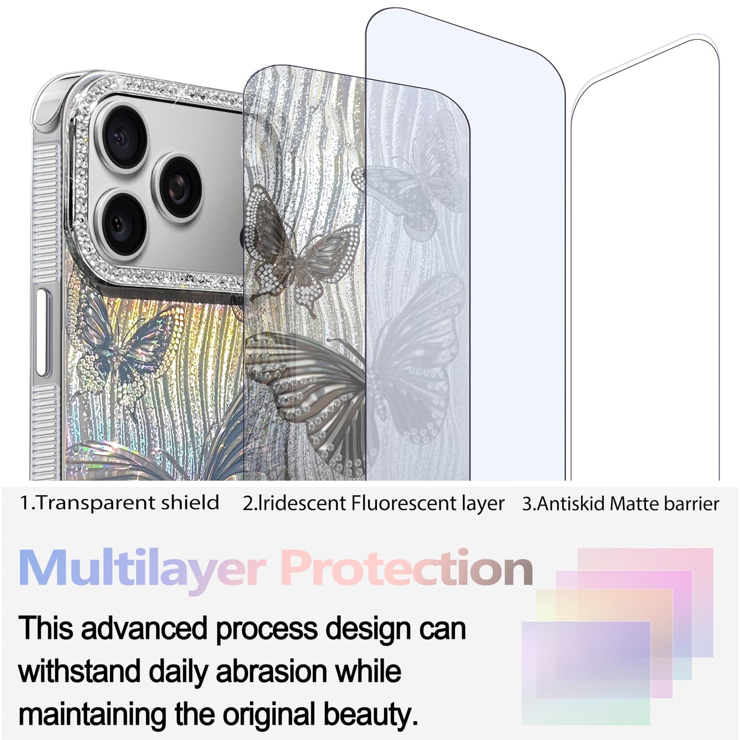 I-MGAE-IN-AR Compact Case for iPhone 16 Holographic Cloud Design,Cute Trendy Soft Slim TPU Shockproof Protective Phone Cases Cover for Women Girls Aesthetic Glitter WN420