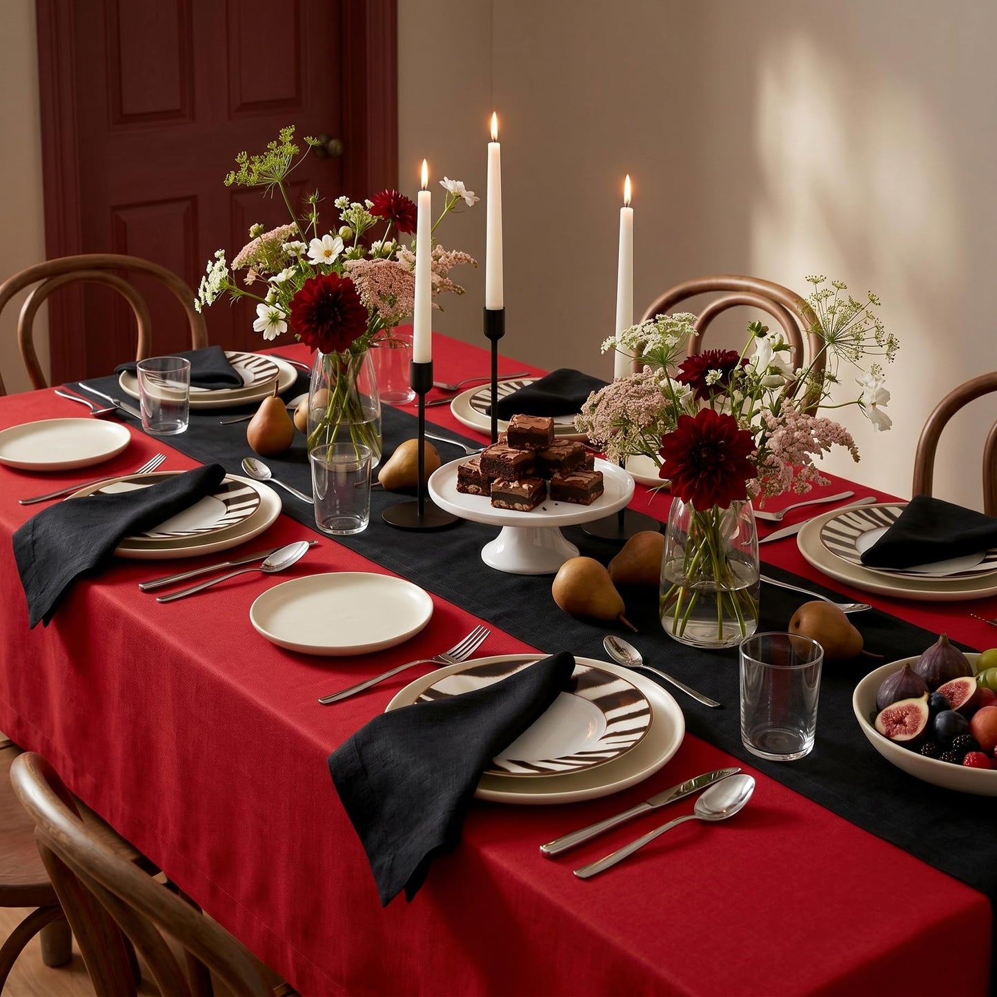 Solino Home 100% Linen Square Placemats White, Fete 14 x 14 in, Set of 4 | Square Table Mats square place settings for daily and festive dining; neatly mitered corners; Pure Linen; OEKO-TEX Certified BST326SOLH