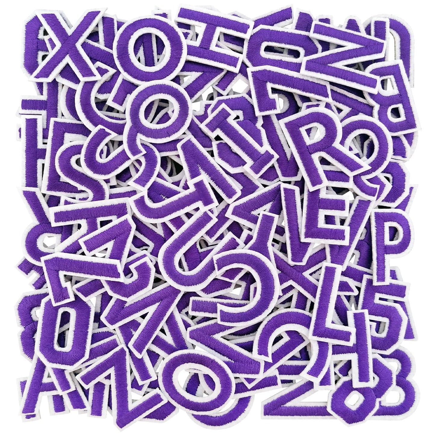 72Pcs Iron on Number and Letter Patches, Numbers 0-9, Letters A-Z Embroidered Applique Patches for Clothes, Skirts, Hats, Socks - Black BST220