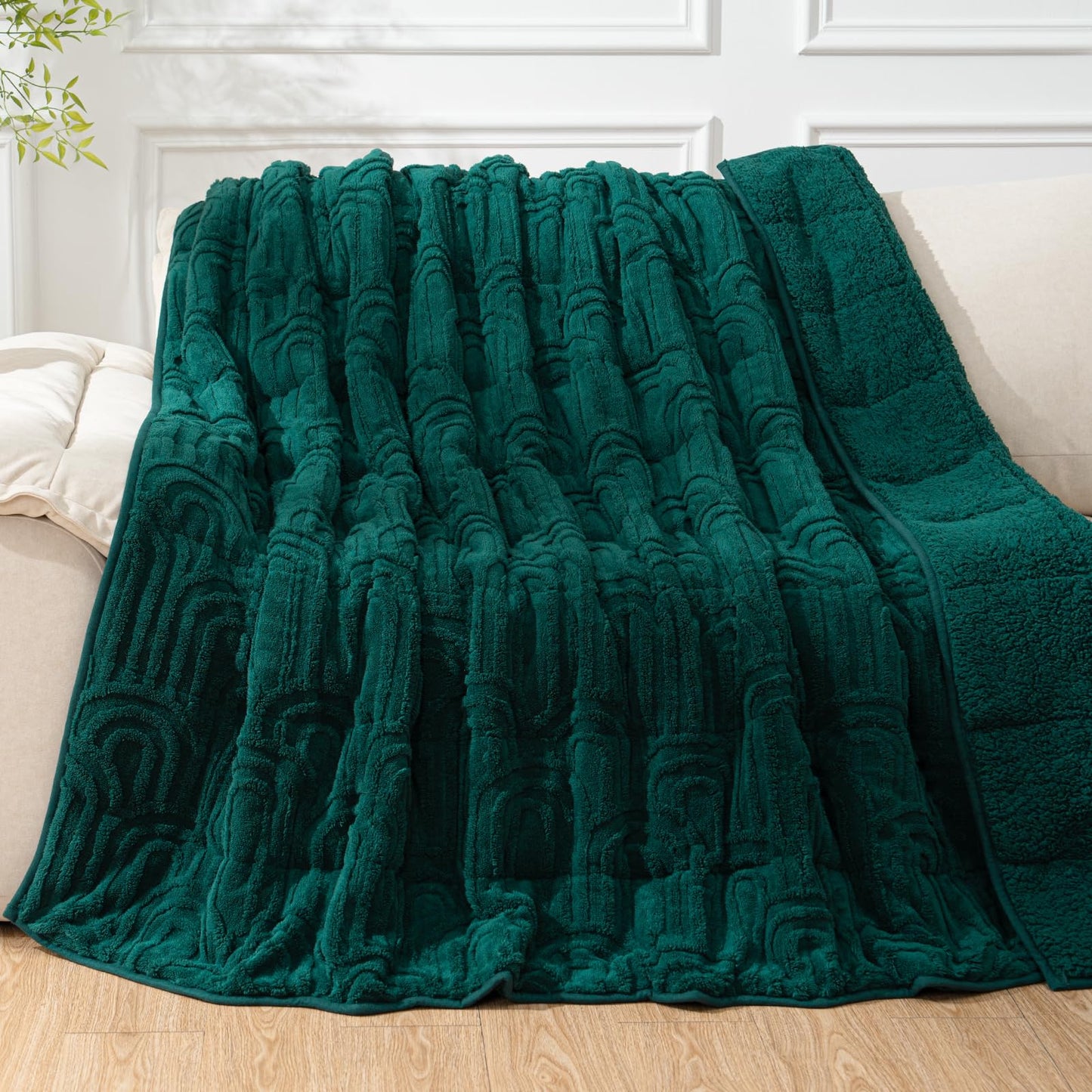 Cottonblue Sherpa Fleece Weighted Blanket for Adults 15 lbs 48x72in Soft | Cozy Flannel Weighted Throw Blankets Full Size for Calming Sleeping Relaxing, Warm Fuzzy Bed Sofa Heavy Blanket Washable,Grey BST202
