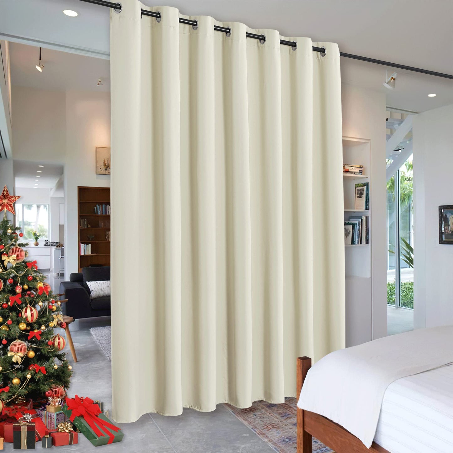 RYB HOME Room Divider Curtains Thermal Insulated Noise Reduce Privacy Window Curtains for Kids Bedroom Nursery Laundry Room Partitions, Wide 150 inches x Long 96 inches, Teal, 1 Panel BST220