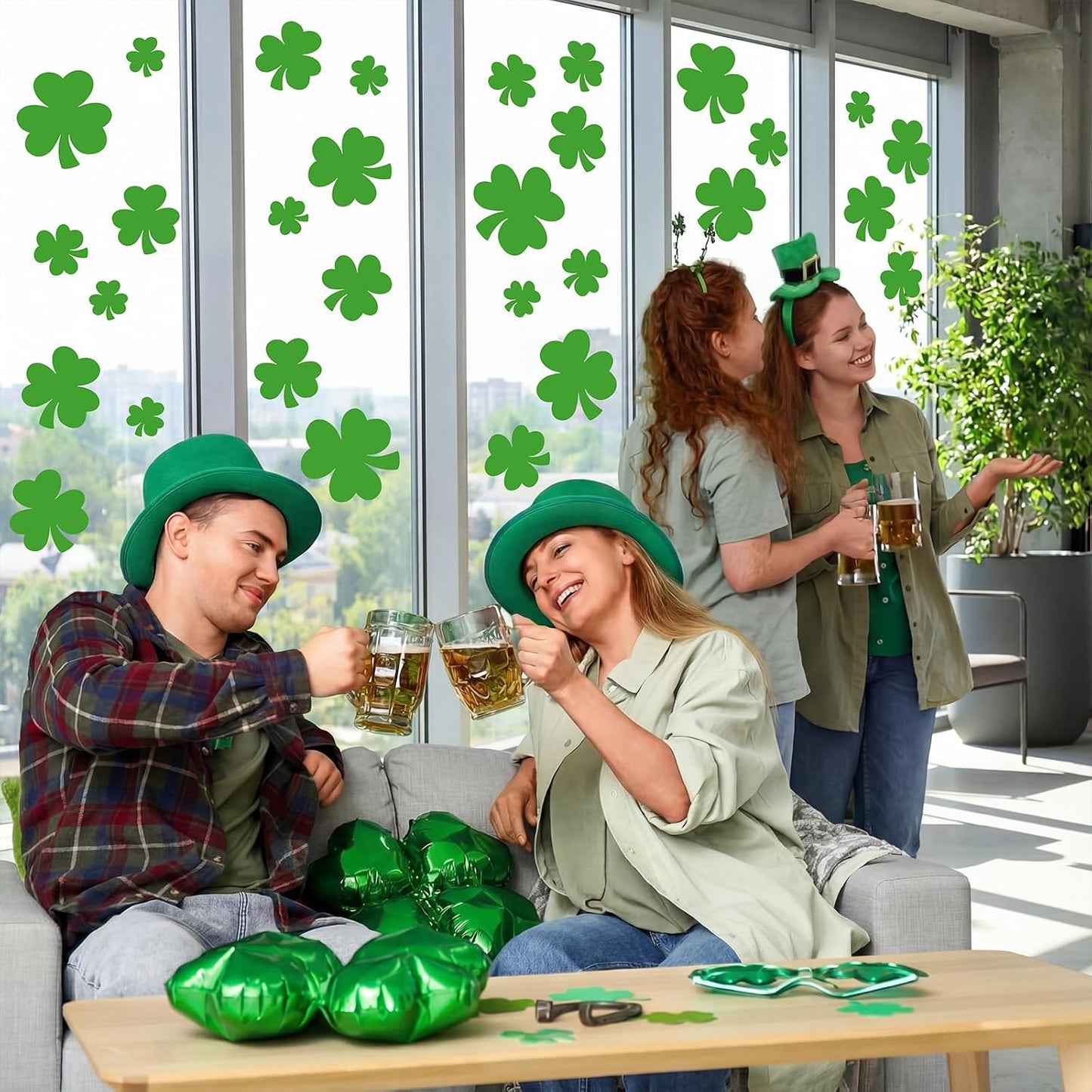 2 Packs Large Shamrock Stencil Reusable Irish Stencil for Yard Painting on Lawn, Paper, Wood, Fabric, Glass, Irish Project BST220