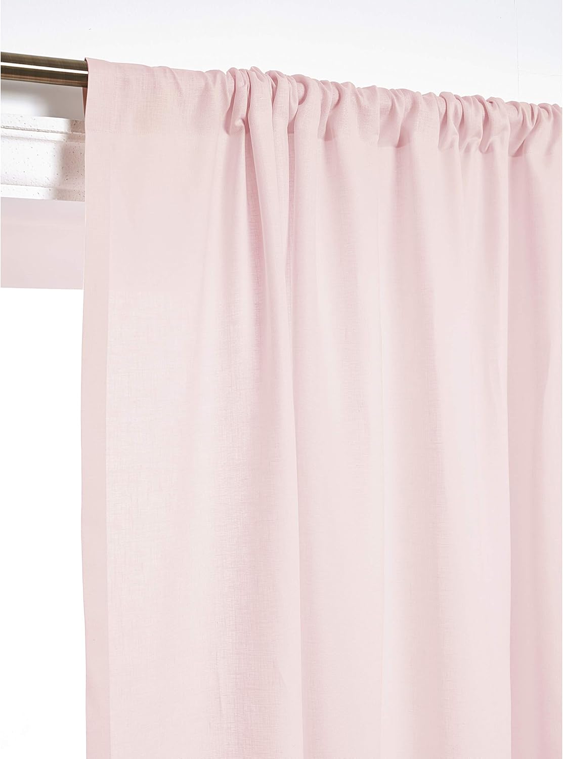 Solino Home 100% Pure Linen Curtain Panel Pink, Linen Curtain 52 x 108 in | Drapery Panels a light filtering panel for any room, handwoven textured linen, rod pocket top, OEKO-TEX Certified, gift ready BST326SOLH