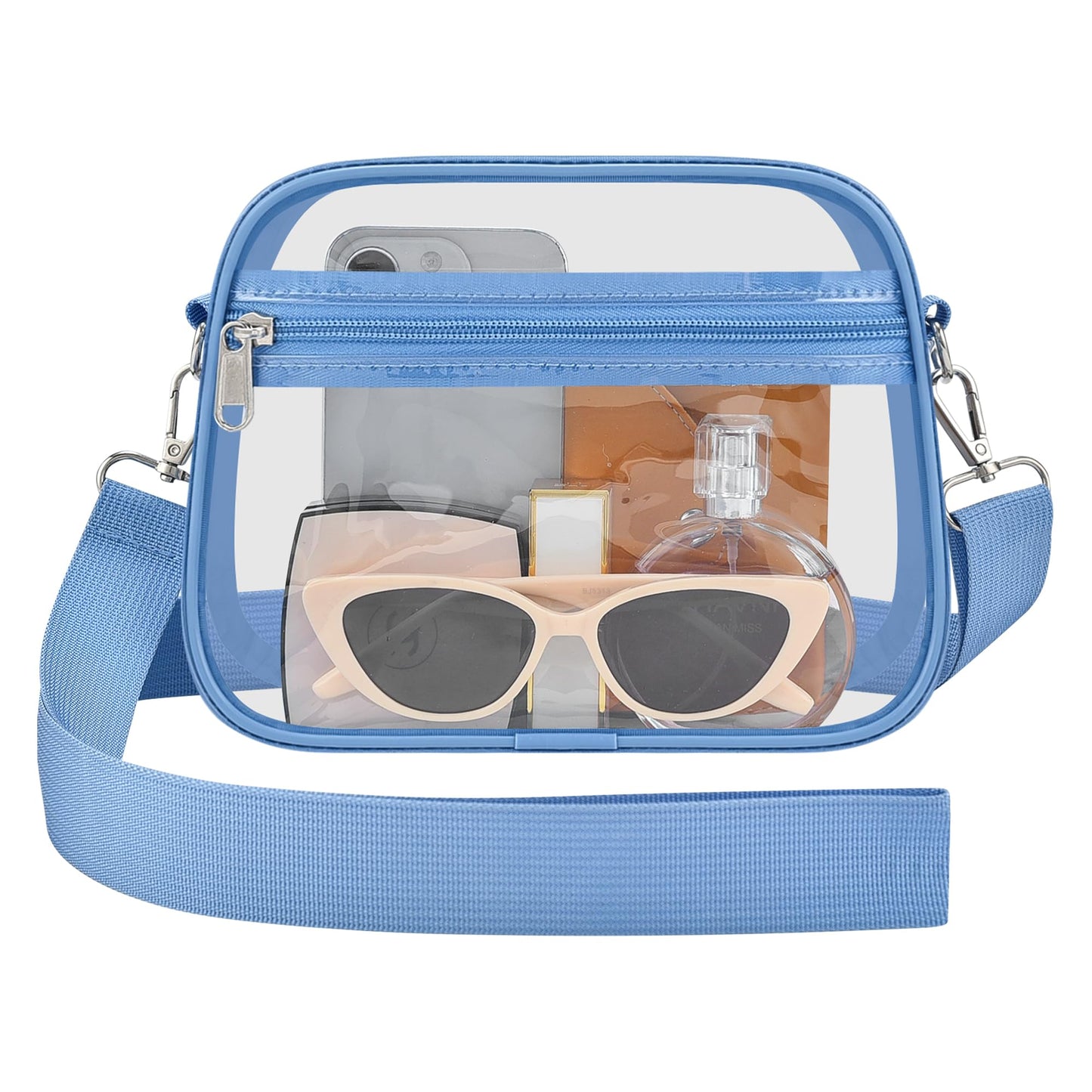 Clear Bag for Stadium Events Stadium Approved Women's Top-Handle Handbags | Mini Small Clear Bag Purse with Wide Adjustable Strap and Front Pocket for Sports Concerts, Festivals BST202