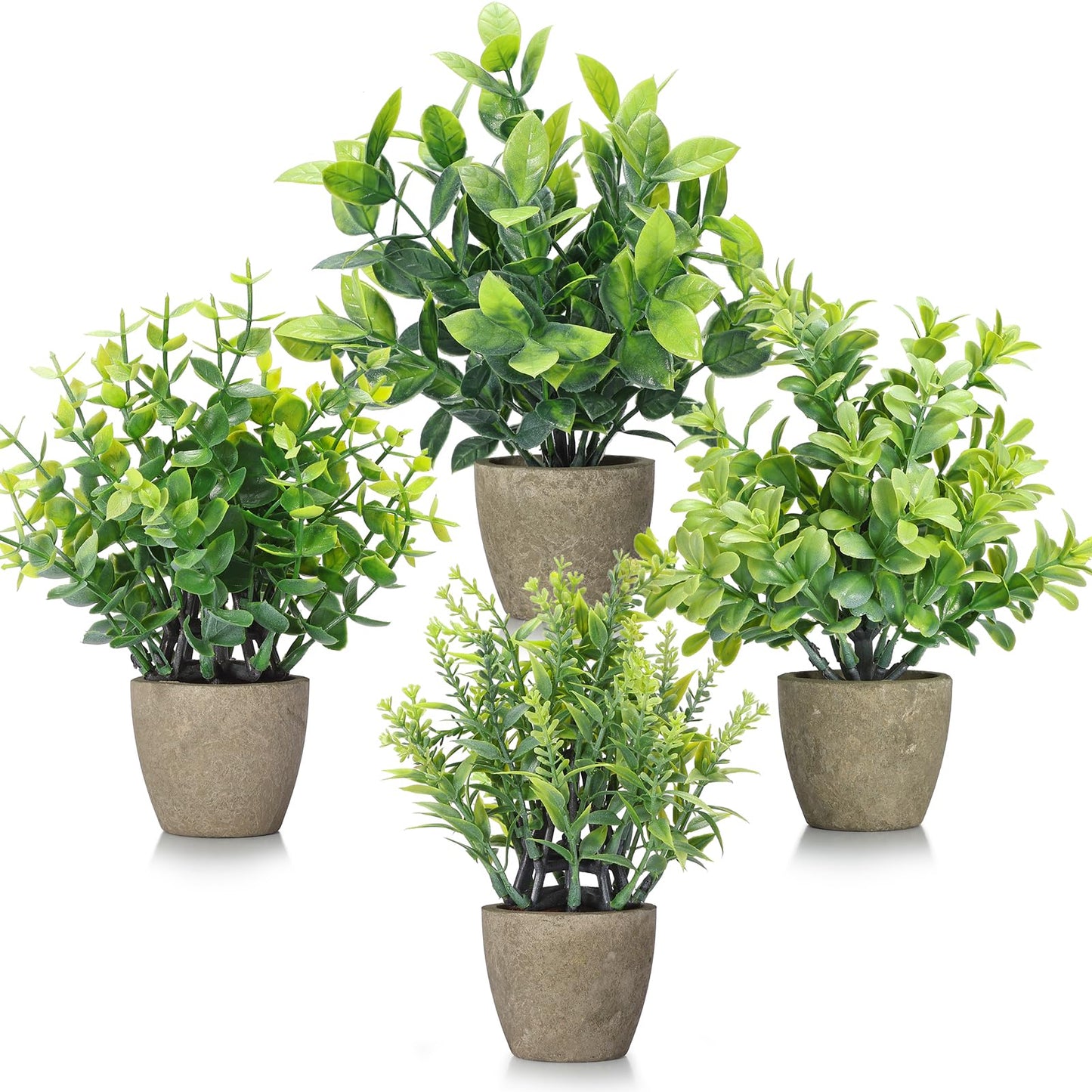 FAVOWREATH 2 Pack Small Fake Plants Potted Artificial Plants Indoor for Home Decor Office Room Farmhouse Indoor Table Bathroom Decor BST220