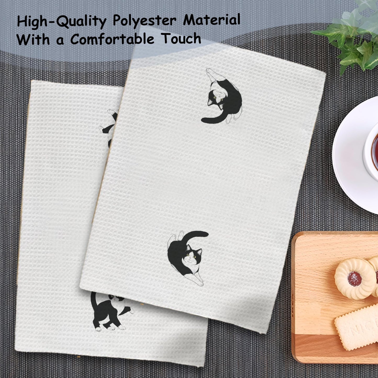 Blue and White Chinoiserie Orange Cat Bathroom Hand Towels, Orange Cat Gifts, Funny Oriental Kitty Decorative Hand Towels Bathroom Restroom Washroom Yoga Spa Zen Decor, 16x24 Inch BST326L