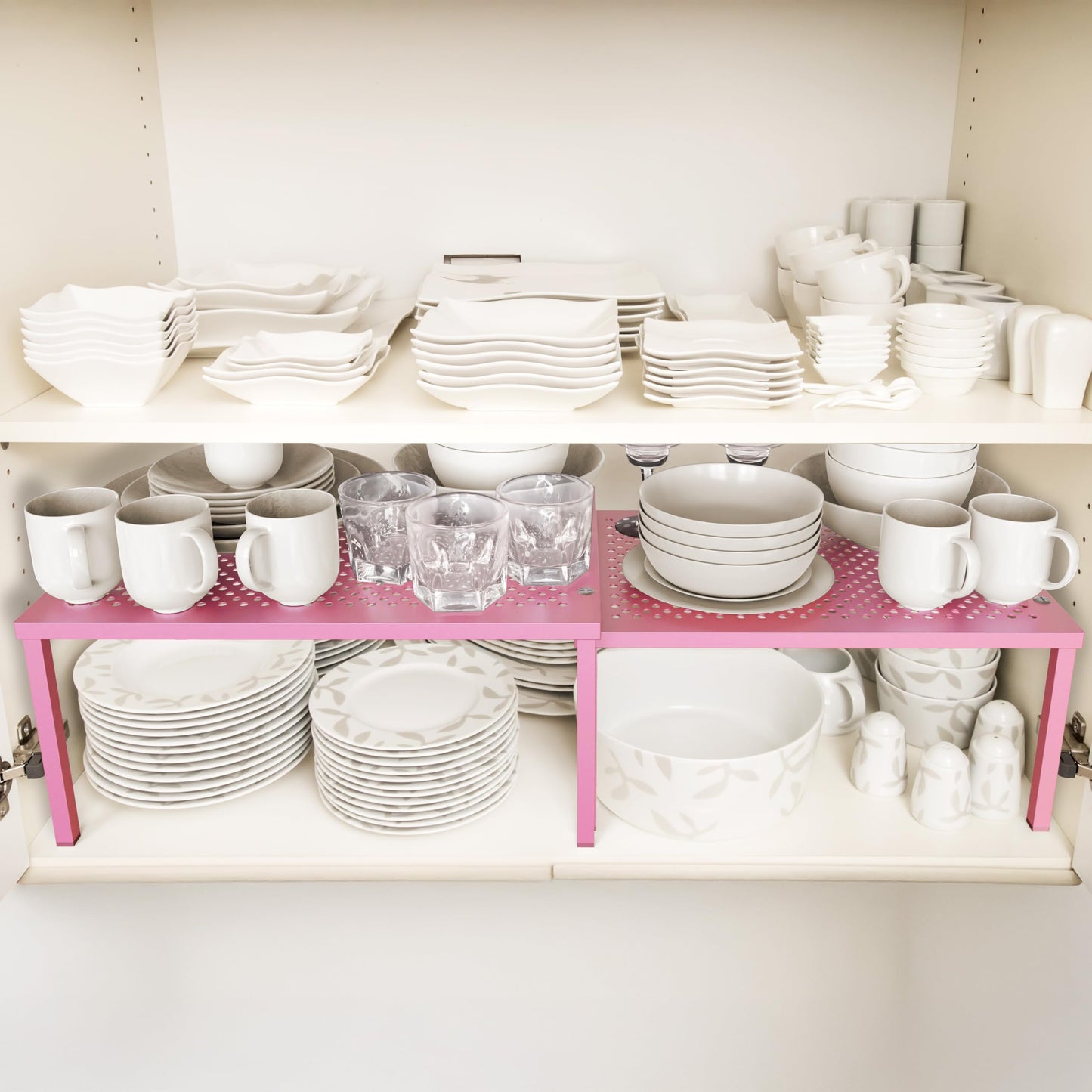 Simple Houseware Expandable Stackable Cabinet and Counter Shelf Organizer with Steel Surface, 9" D x 12.75" W x 5.9" H, Bronze