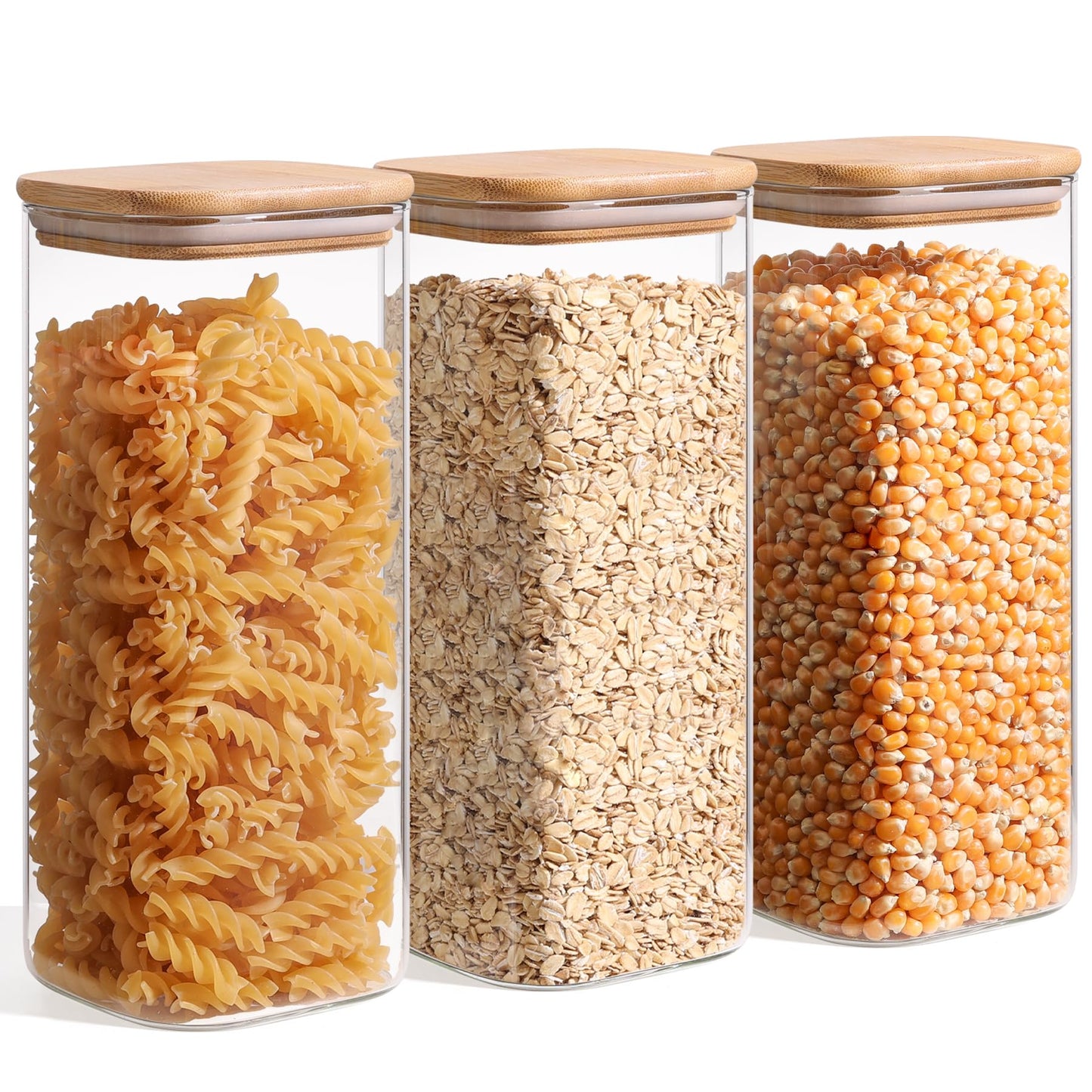 ComSaf 0.6 Qt Glass Food Storage Jars Set of 6, Clear Storage Containers with Airtight Lids, Pantry Organization Jar, Spice Jar, Blooming Tea, Coffee and Sugar Container, Canister Set for Kitchen BST220