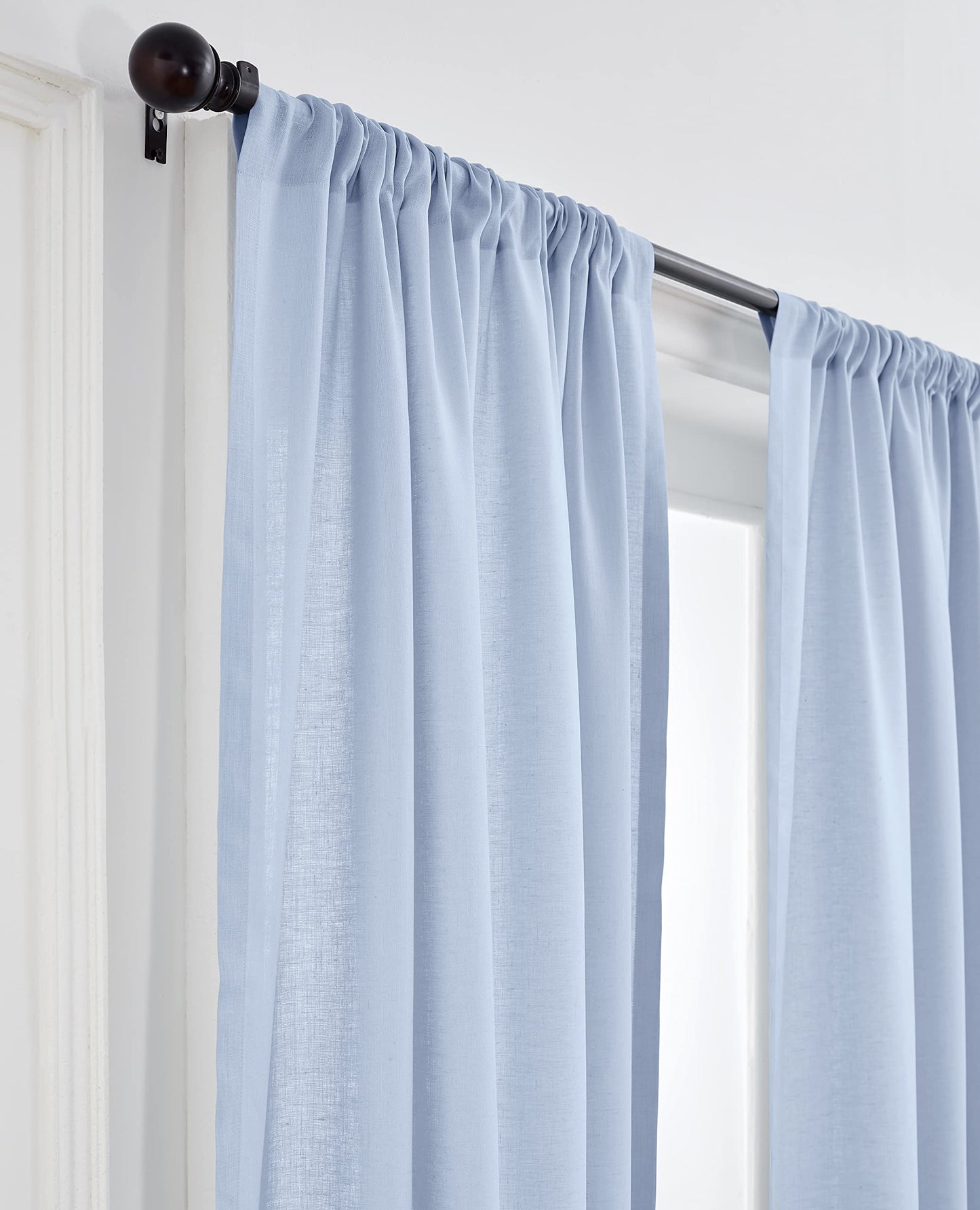Solino Home 100% Pure Linen Curtain Panel Ivory, Linen Curtain 52 x 54 in | Drapery Panels a light filtering panel for any room, handwoven textured linen, rod pocket top, OEKO-TEX Certified, gift ready BST326SOLH