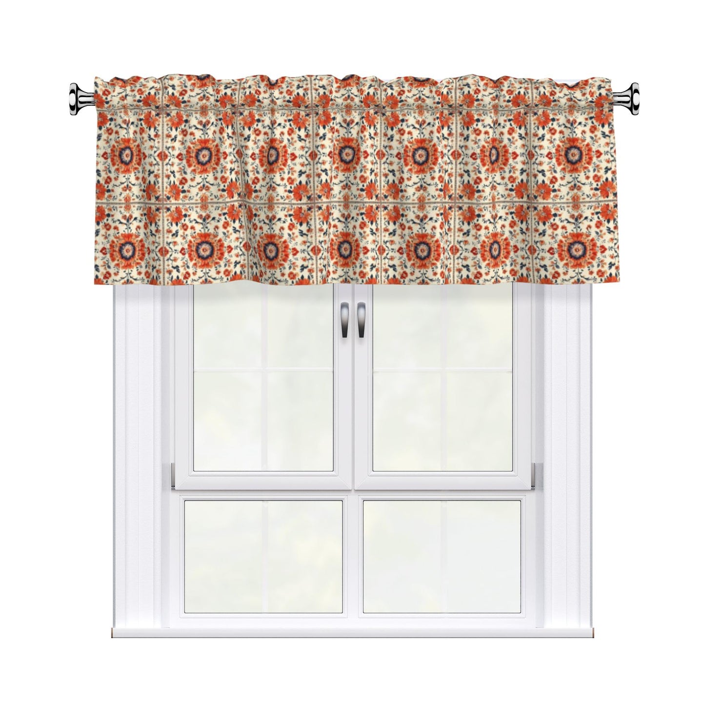 Easter Valances for Windows - Pink Spring Cafe Curtains Floral Bunny Short Curtains for Living Room Bathroom Bedroom Basement BST202