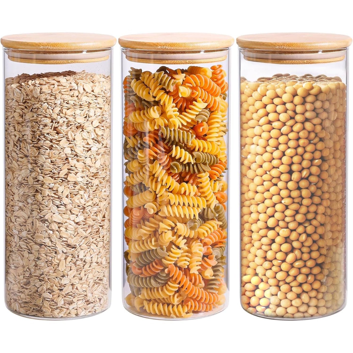 ComSaf Glass Storage Containers With Lids 0.5 Qt, 6 Pack Small Glass Jars | Small Glass Containers, Spice Jar 15oz, Candy, Family Snack Storage, Coffee Bar Organization, Size For Subpackage, BPA Free BST220
