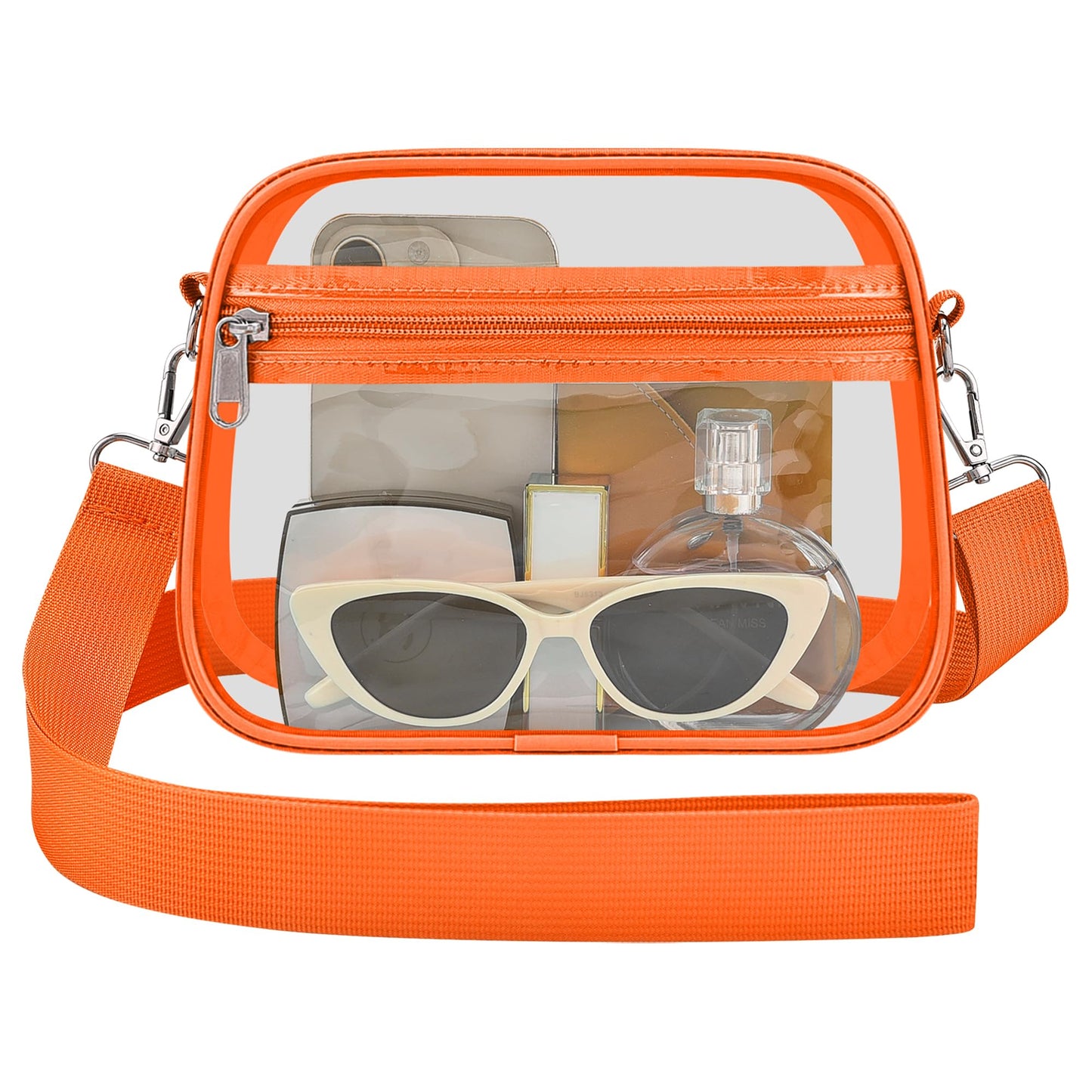 Clear Bag for Stadium Events Stadium Approved Women's Top-Handle Handbags | Mini Small Clear Bag Purse with Wide Adjustable Strap and Front Pocket for Sports Concerts, Festivals BST202