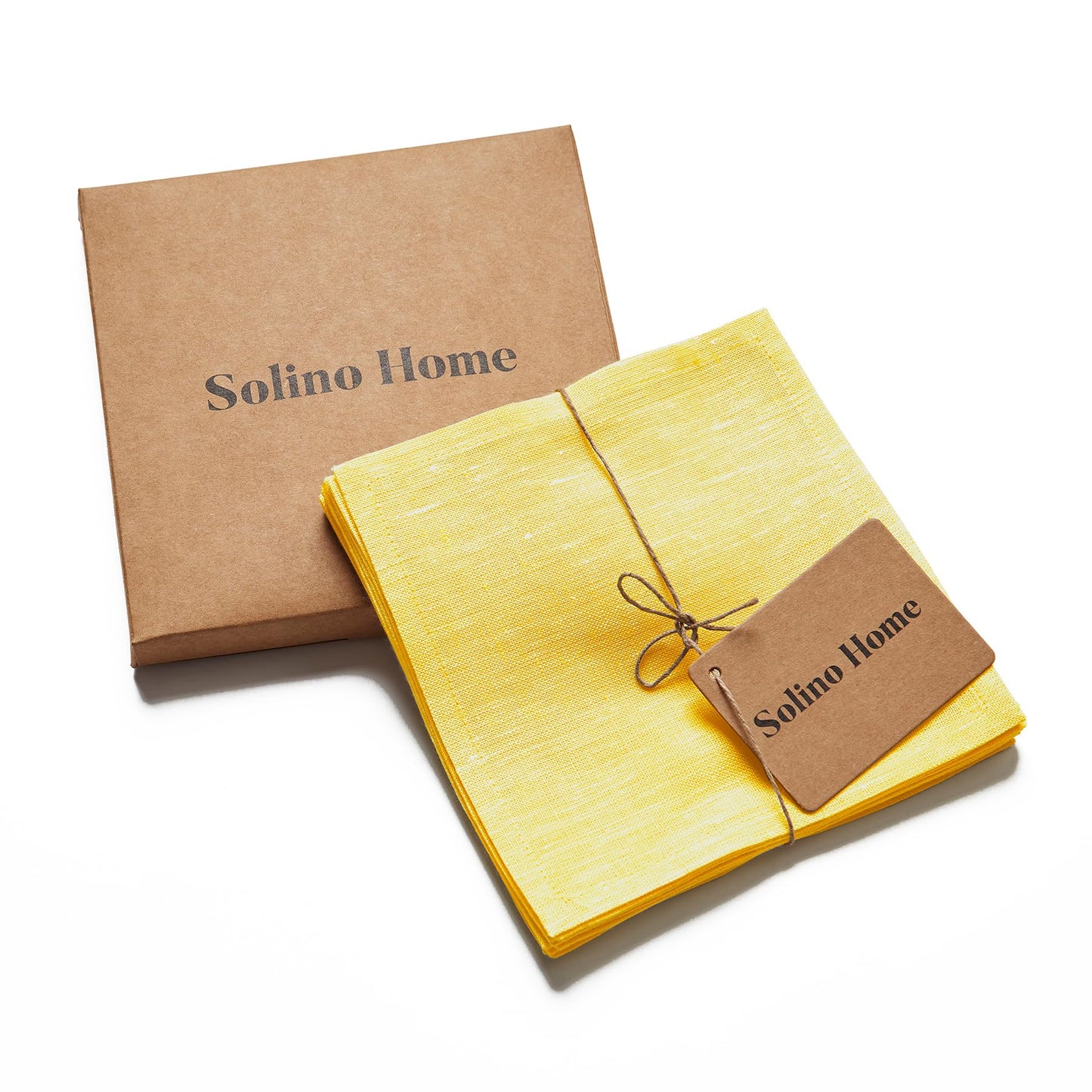 Solino Home 100% Linen Cocktail Napkins Black, Athena 6 x 6 in, Set of 12 | Small Cloth Napkins for cocktails, beverages, coasters and appetizer serving, Chambray Black, Pure Linen, OEKO-TEX Certified BST326SOLH