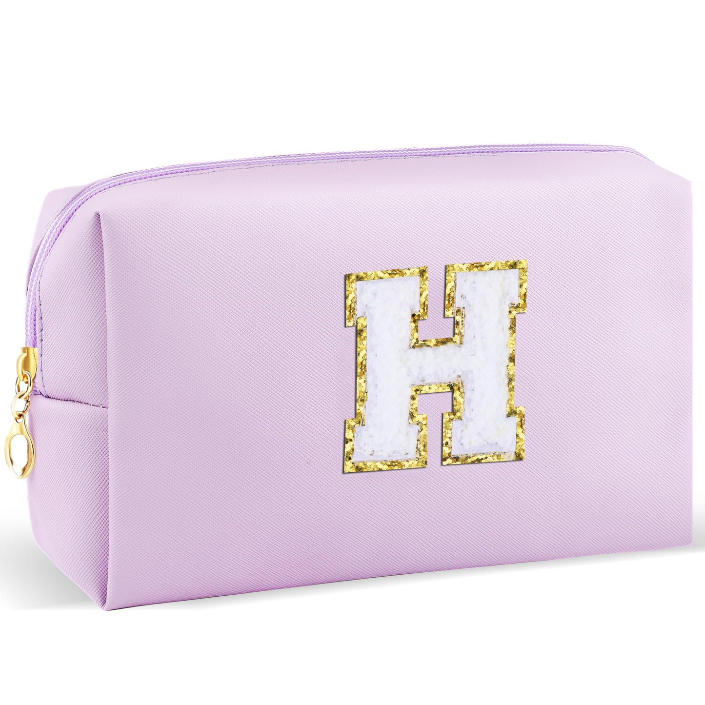 URSKYTOUS Gifts for Girls Initial Makeup Bag Personalized Cosmetic Bag with Zipper Cute Travel Toiletry Bag Waterproof PU Preppy Makeup Pouch Birthday Gift for Teen Girls Women(Blue P) BST326L