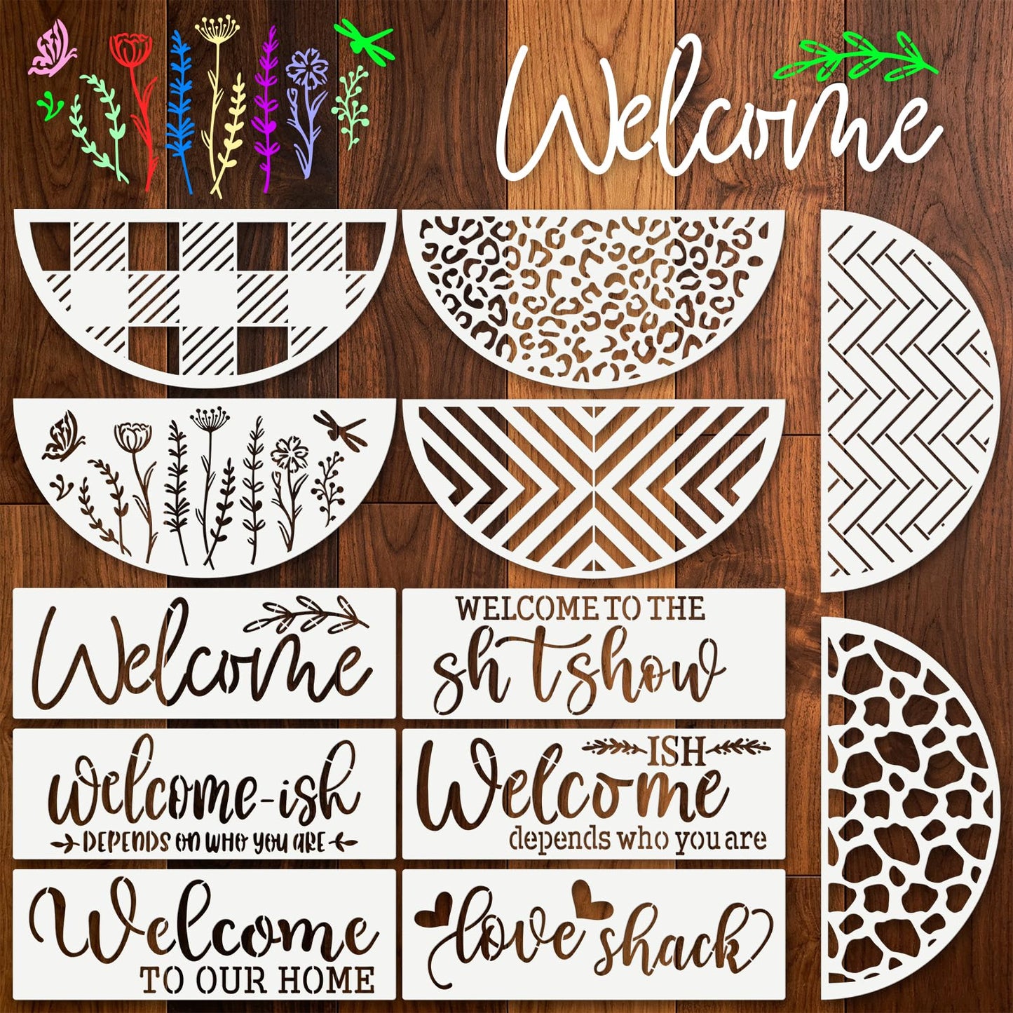 Letter Stencils for Crafts Reusable 42Pcs Number Stencils(5 Inch Font) | DIY Art Painting Stencil Furniture Decor Kit for Wood Embroidery Wall Silk Screen Journaling BST202