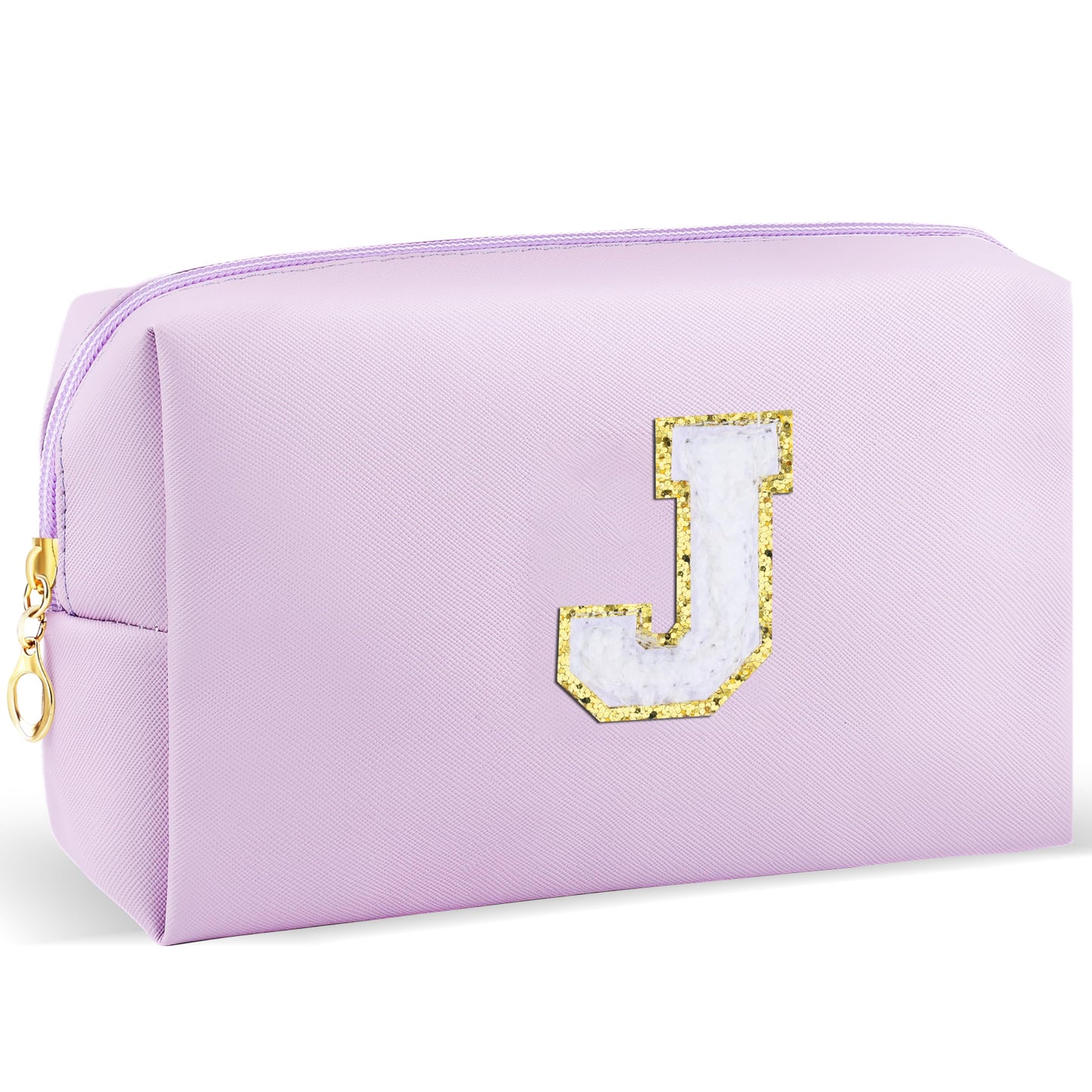 URSKYTOUS Gifts for Girls Initial Makeup Bag Personalized Cosmetic Bag with Zipper Cute Travel Toiletry Bag Waterproof PU Preppy Makeup Pouch Birthday Gift for Teen Girls Women(Blue P) BST326L