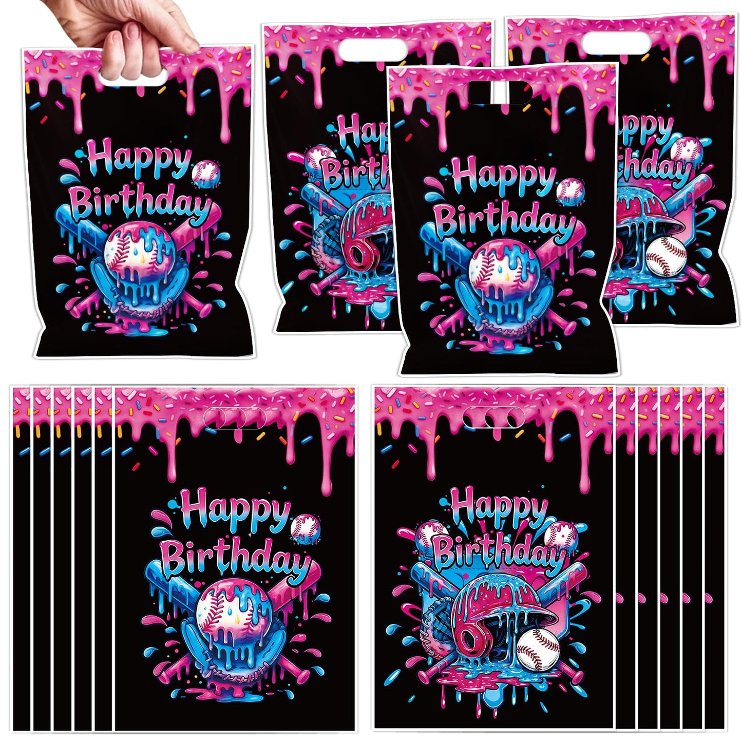 Falueqg Hibachi Party Decorations - 50 Pcs Hibachi Japanese Goodie Candy Gift Bags Fans Cherry Blossom Patterns Party Favors for Chinese Japanese Birthday Baby Shower Decor BST326H
