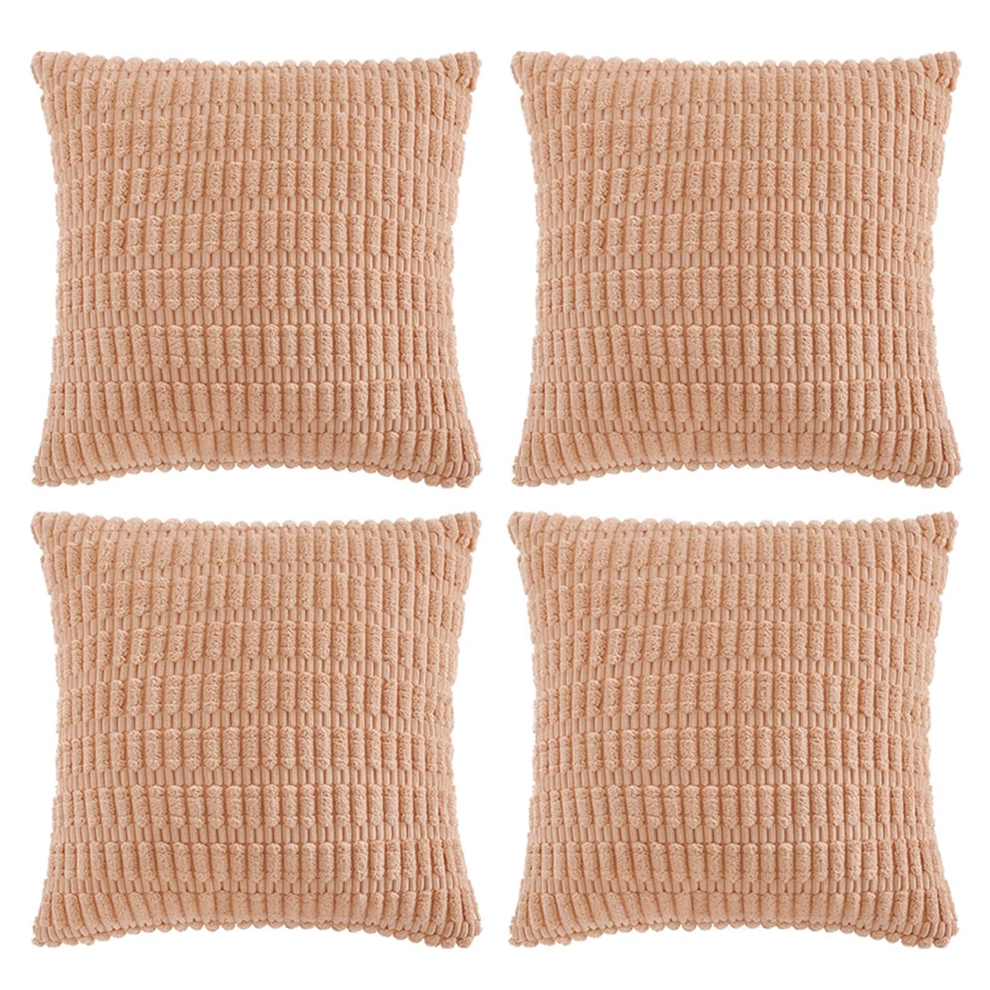 Fancy Homi 4 Packs Decorative Throw Pillow Covers for Living Room Couch Bed, Modern Farmhouse Boho Home Décor Accent Cushion Case, 26" x 26", Peach BST220