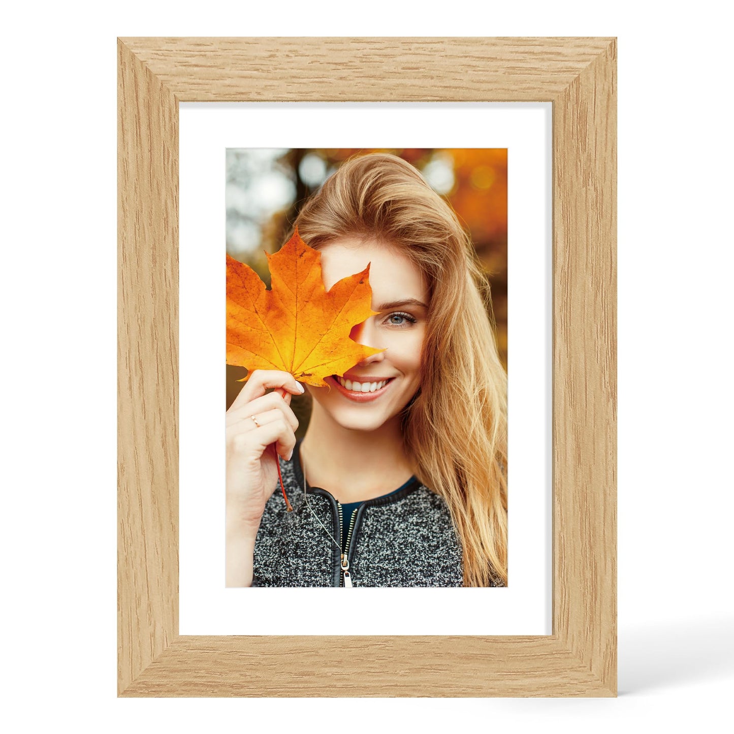 YESKAY 12x16 Picture Frame - 12 x 16 Photo Frame Made of Solid Oak Wood and Real Glass,Display Picture 4 Opening 5x7 with Mat or 12x16 Without Mat for Wall Mounting(Color Walnut) BST326H
