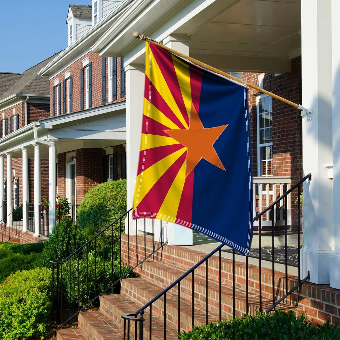 Arizona State Flag 3x5 - Embroidered Design AZ Flag, Heavy Duty Polyester with Brass Grommets for Outdoor WN420