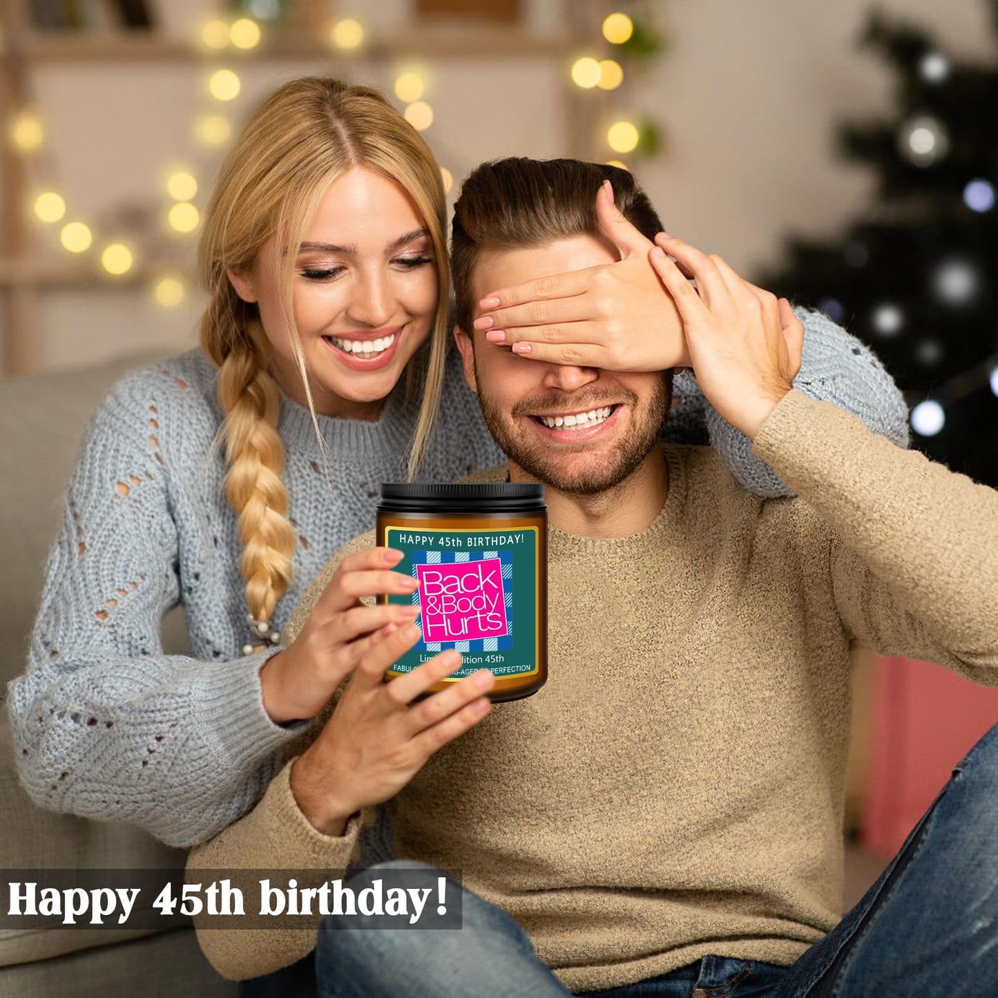 Happy 80th Birthday Decorations Gifts for Women Men, 80th Birthday Candles for Her Him, Funny 80 Years Old Ideas- Lavender Scented Candle BST326L