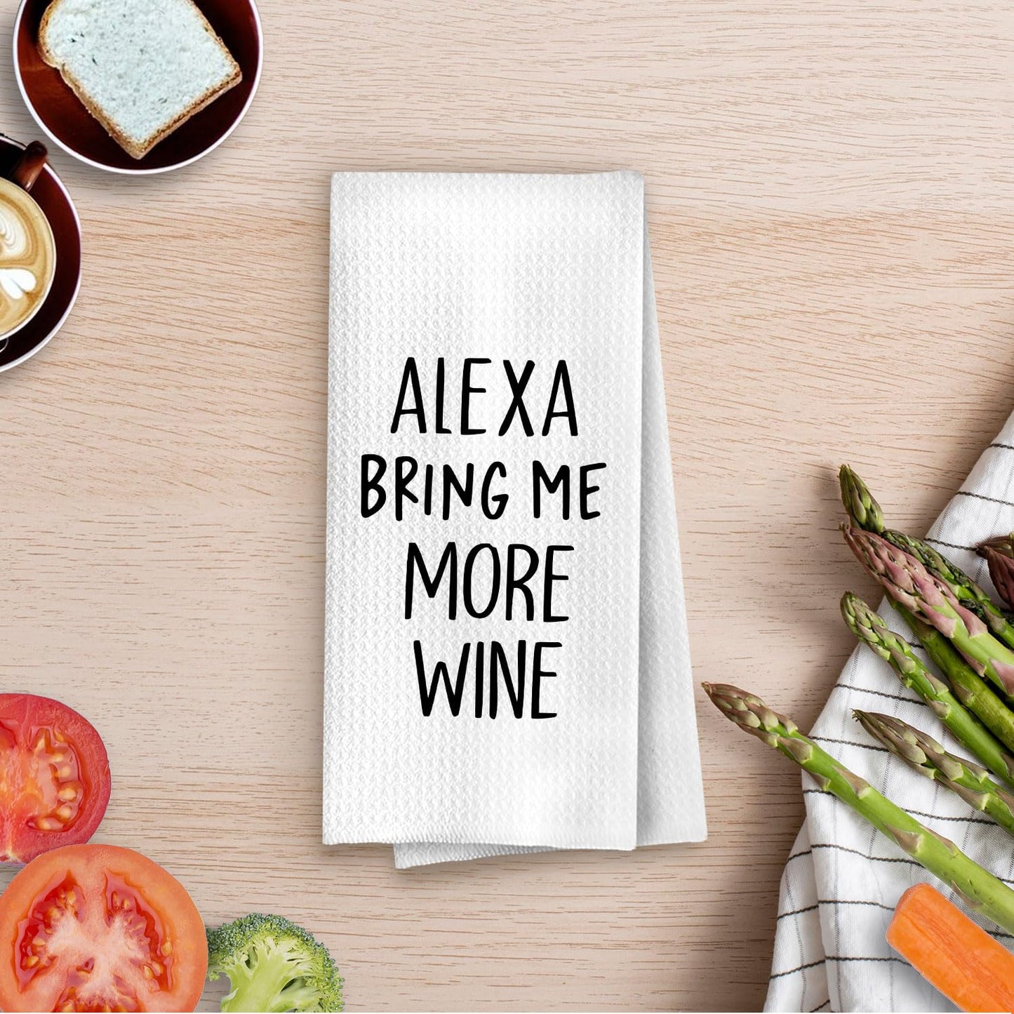 Funny Wine Kitchen Decor - Wine Gifts Waffle Dish Towels for Kitchen, Hostess Gifts Hand Towels, Housewarming Gift Tea Towel, 16x24 Inch BST220