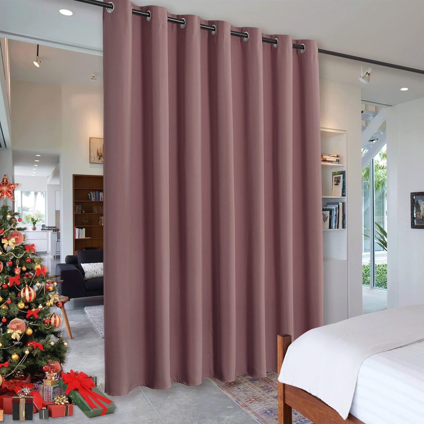 RYB HOME Room Divider Curtains Thermal Insulated Noise Reduce Privacy Window Curtains for Kids Bedroom Nursery Laundry Room Partitions, Wide 150 inches x Long 96 inches, Teal, 1 Panel BST220