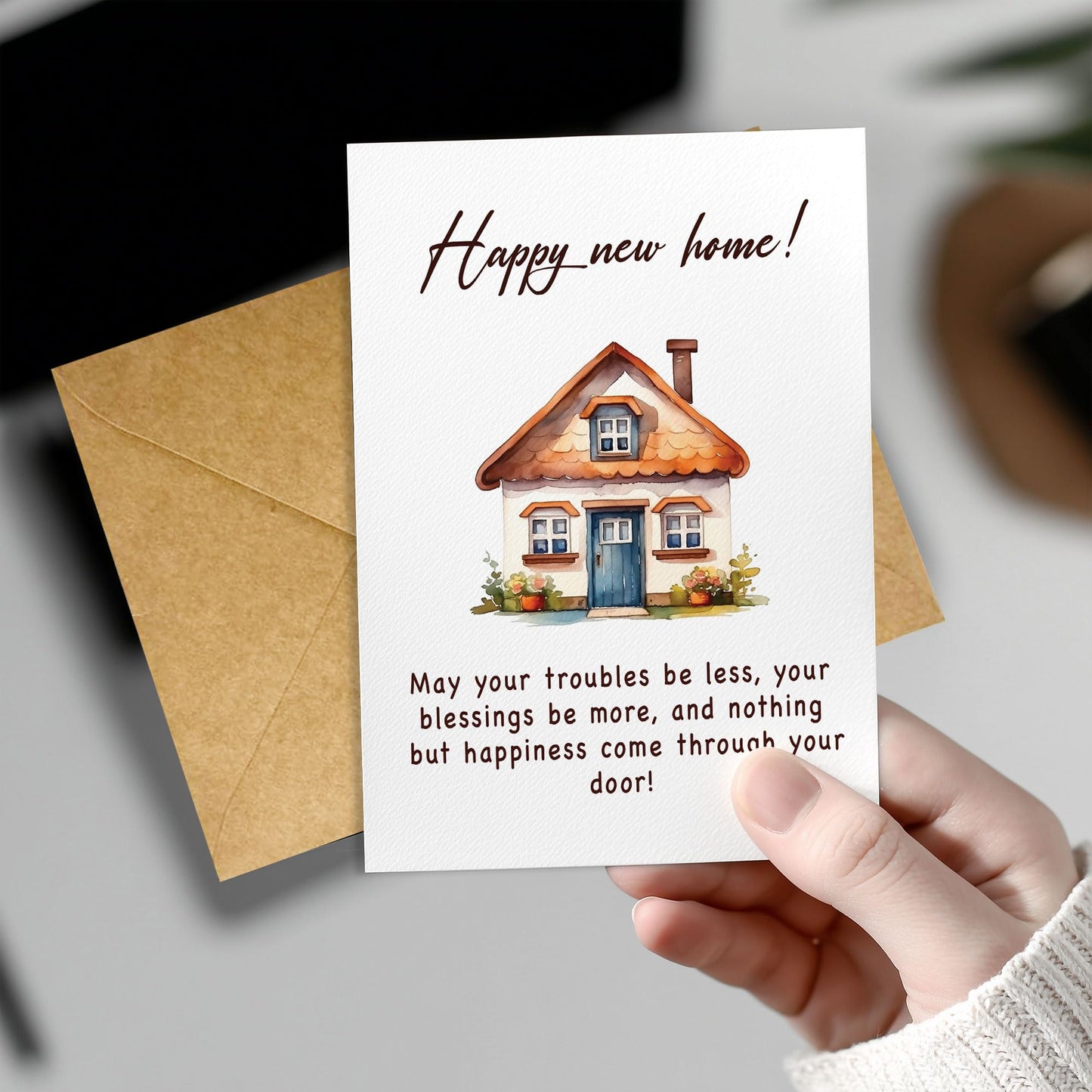 Congrats on Your New Home Housewarming Greeting with Gold Lettering and Key Design, Funny Congratulations Gift for New Homeowners, First-Time Buyers, Friends, Neighbors, Real Estate Clients Single 5.3''x8'' with Envelope BST326L