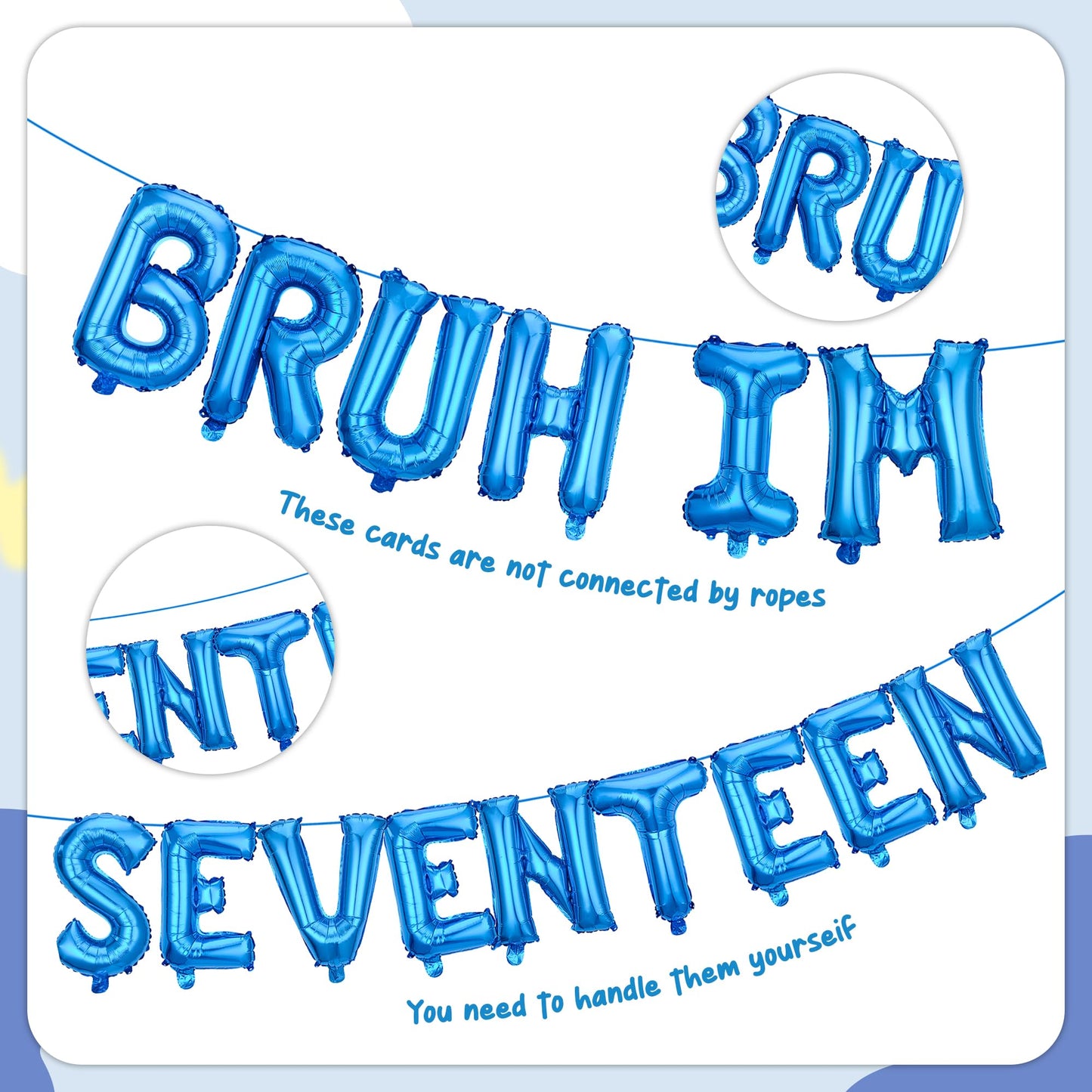 9th Birthday Decoration Balloon Banner - 33 Pcs Blue Bruh Im Nine Letter Banners Number 9 Star Foil Latex Balloons for Boys And Girls Happy Birthday Celebration Party Decor Supplies BST326L
