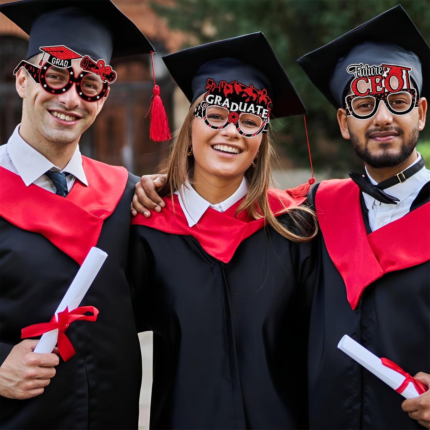 2026 Graduation Party Decorations Glasses, 12 Pcs Class of 2026 Grad Party Eyeglasses Photo Props, Graduation Photo Booth Props for Women Men College Graduation Favors Supplies (Blue) BST326L