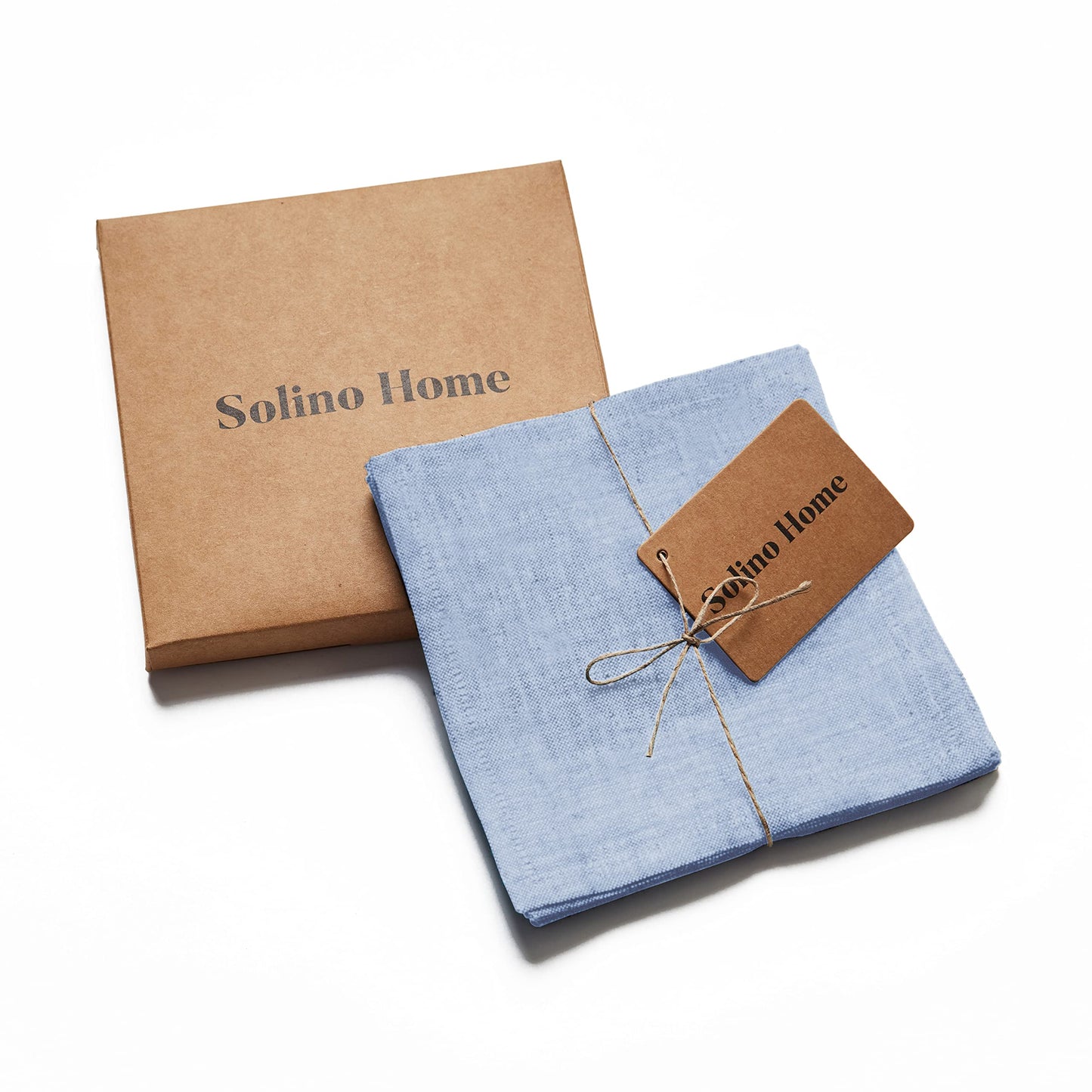 Solino Home 100% Linen Cocktail Napkins Black, Athena 6 x 6 in, Set of 12 | Small Cloth Napkins for cocktails, beverages, coasters and appetizer serving, Chambray Black, Pure Linen, OEKO-TEX Certified BST326SOLH