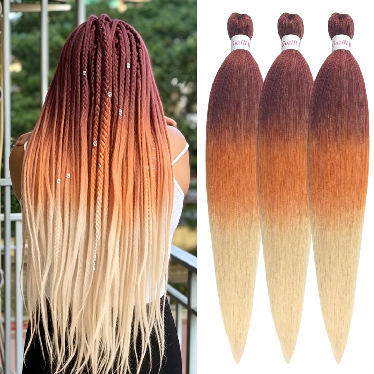 Purple Braiding Hair Pre stretched Knotless 26 inch | Hypoallergenic Synthetic Purple Prestretched Ez Braid Knotless Itch Free Soft Yaki Texture Hot Water Setting WN420