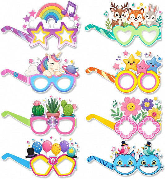 Korean Idol Movie Birthday Party Decorations, 8Pcs Decorative Glasses (Cosplay Style) - Ideal for Cartoon Themed Birthday Parties & Party Gifts, Photo Booth Props Decoration BST326L