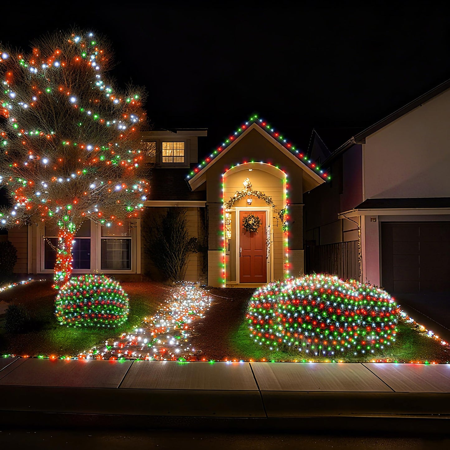BlcTec Christmas Lights Outdoor 360 LED 9.8ft x 6.6ft Christmas Net Lights with 8 Modes RD12