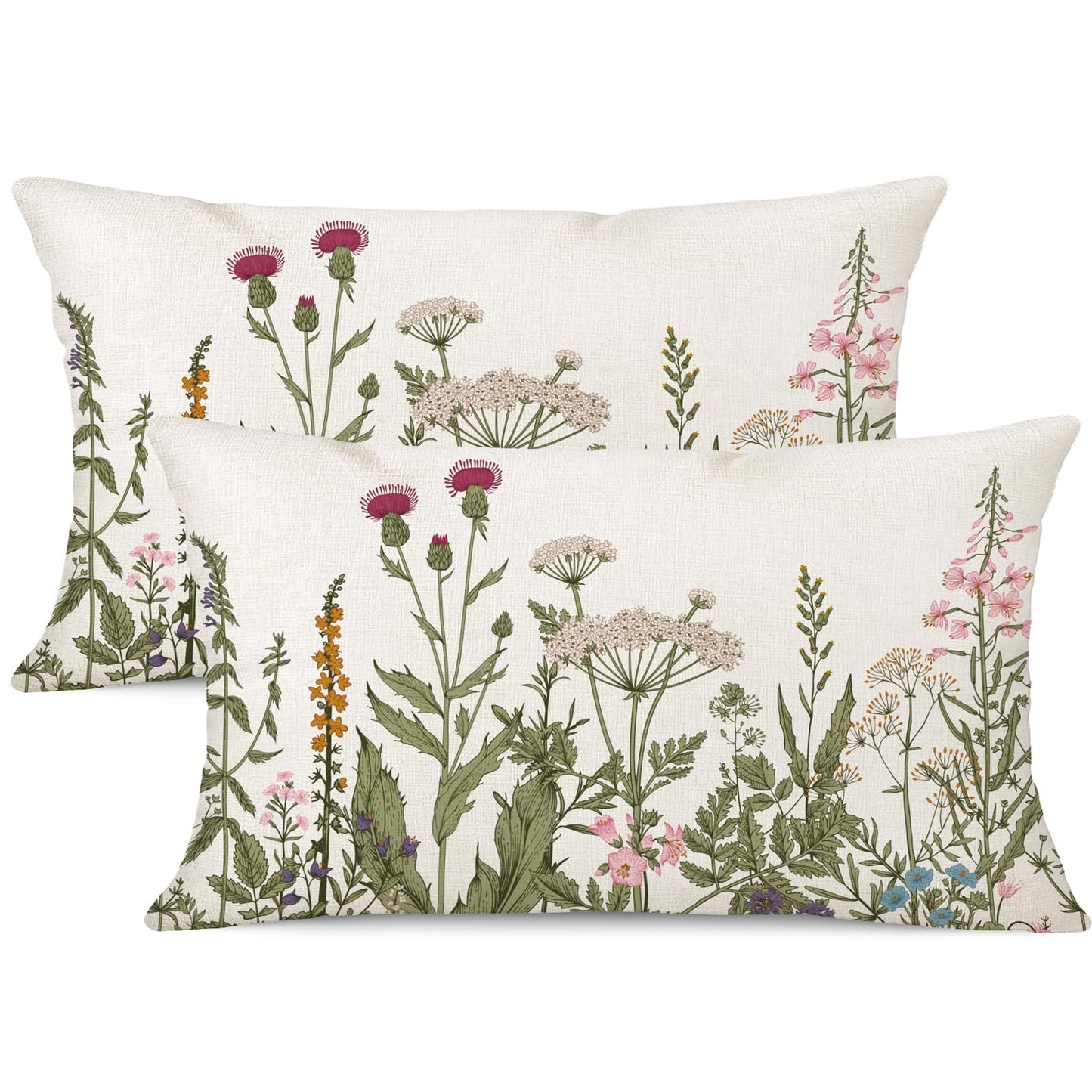 Spring Easter Pillow Covers 18x18 Set of 2 Rabbit Bunny Carrot Truck Spring Flowers Decorative Throw Pillow Covers for Home Office Sofa Bed Couch BST326L