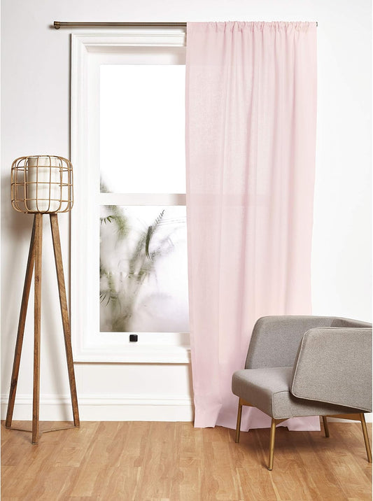 Solino Home 100% Pure Linen Curtain Panel Pink, Linen Curtain 52 x 108 in | Drapery Panels a light filtering panel for any room, handwoven textured linen, rod pocket top, OEKO-TEX Certified, gift ready BST326SOLH