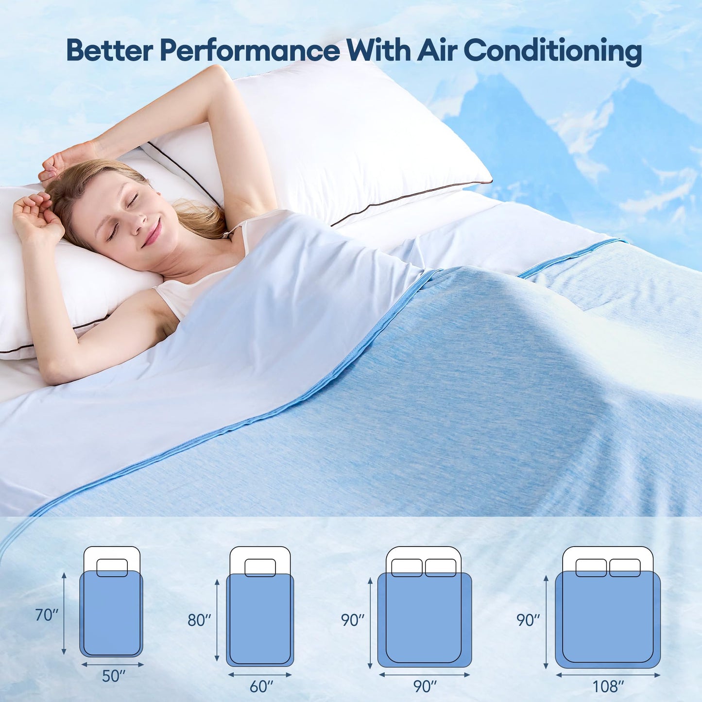 VFROO Cooling Blanket for Hot Sleepers Twin Size 60''×80'', Summer Blanket Thin Lightweight Breathable, Absorbs Sweat Heat to Keep Adults Cool, Cold Blanket for Sleeping on Bed Couch, Grey BST326H