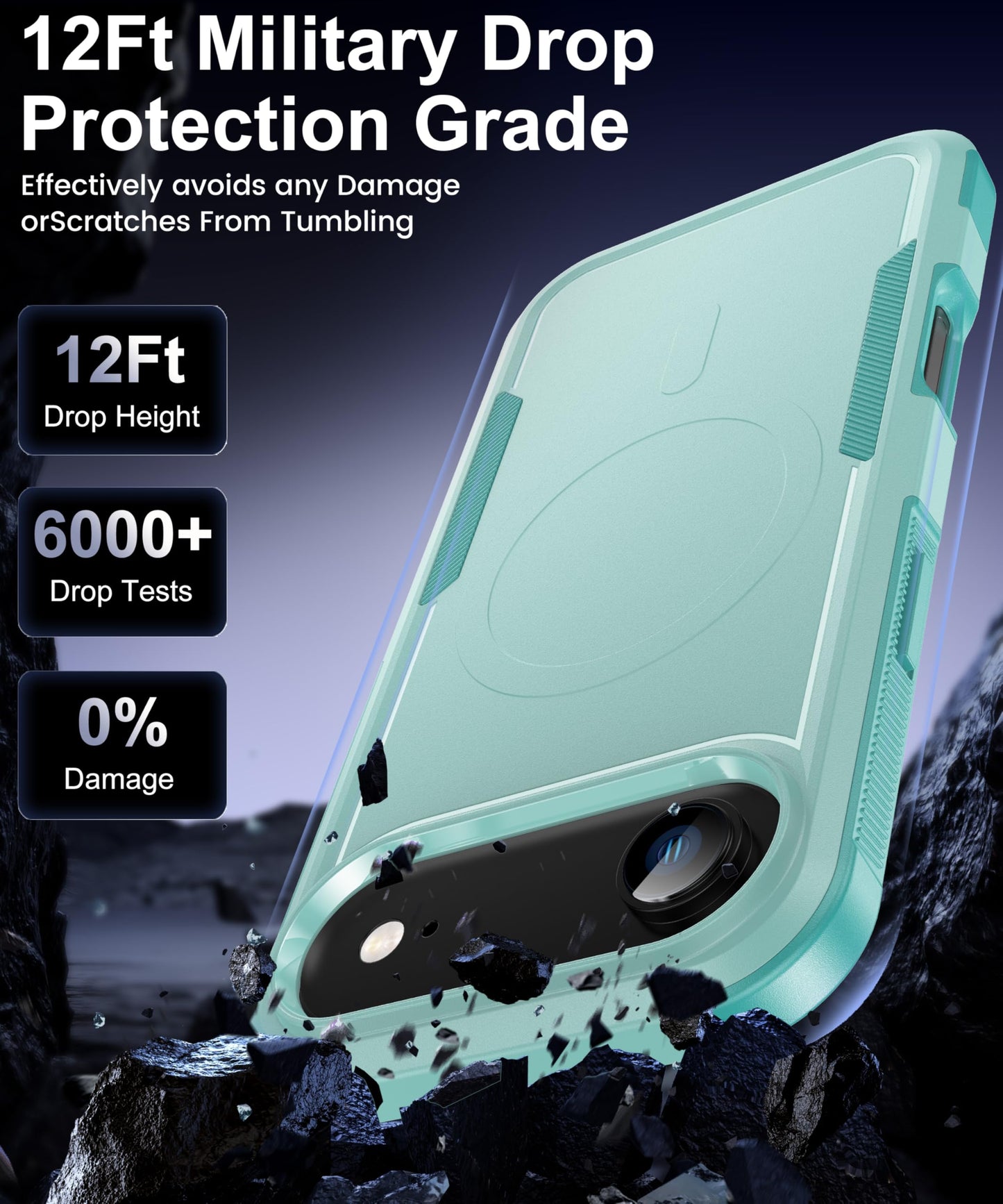 Magnetic for iPhone 17 Air Case [Compatible with MagSafe] [Shockproof] [Heavy Duty Protection] Pocket-Friendly & Tough Non-Slip Protective Phone Cover for iPhone 17Air 6.6", Black WN420