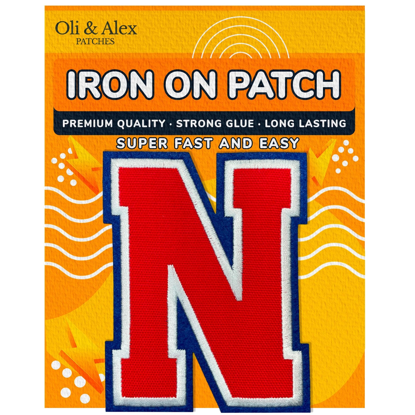 Iron On Letters Patches Premium Quality - Letter for Clothing - Varsity Patch Transfer for Clothes - Embroidered Letters Patches for Jersey Jackets - Sew on Appliques Red BST220