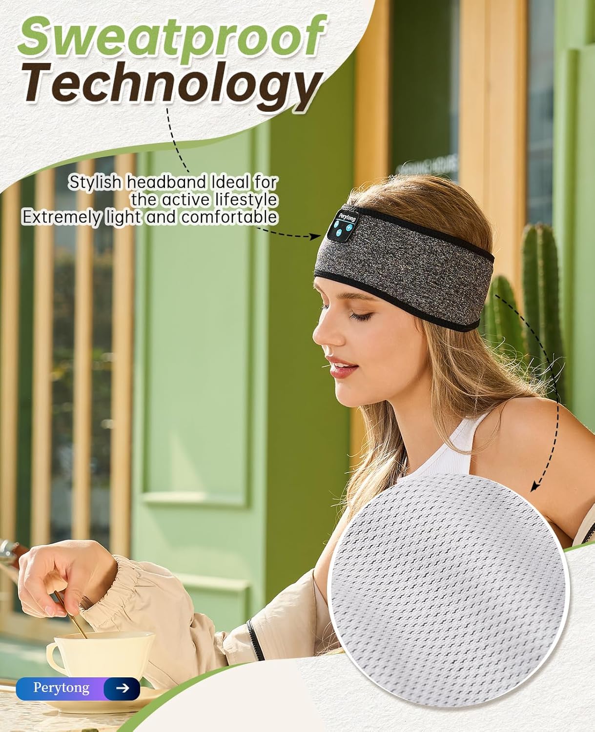 Perytong Sleep Headphones Bluetooth Headband 32