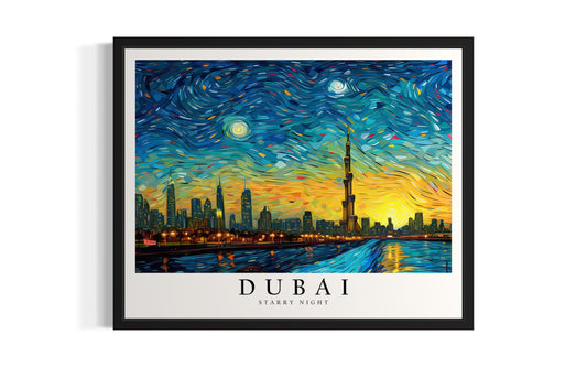 Eiffel Tower Art Print Poster, Van Gogh Starry Night Theme Wall art Painting Decor, Art Home City Artwork For Bedroom, Bathroom, Living Room 81 (Eiffel Tower, 14"L x 11"W, Unframed) BST220